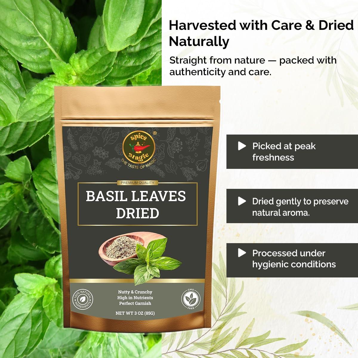 Hojas de Albahaca Secas Spice Magic - 85 g | 100% Natural