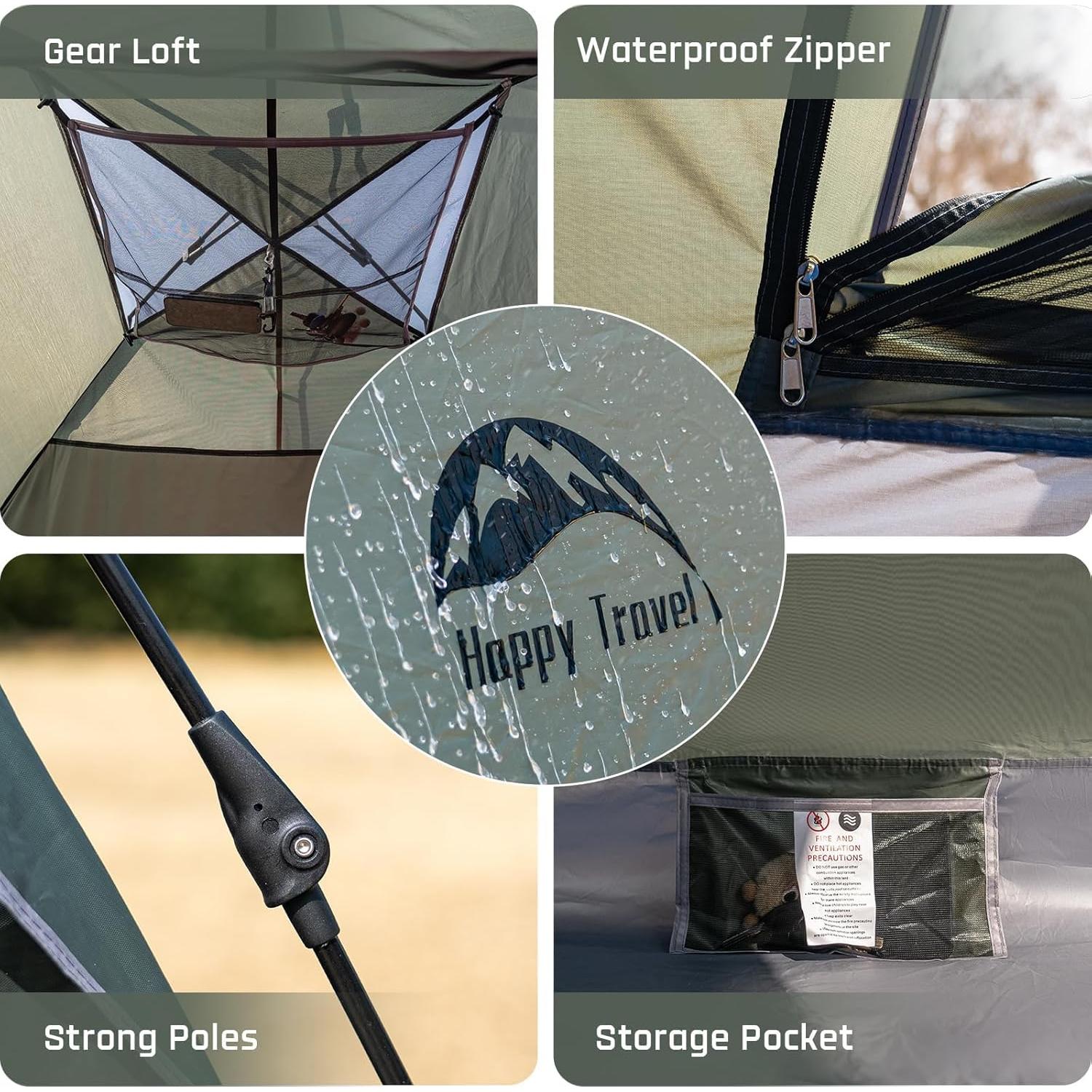 Carpa de Camping Happy Travel HTP-P4-JL 4 Personas Impermeable