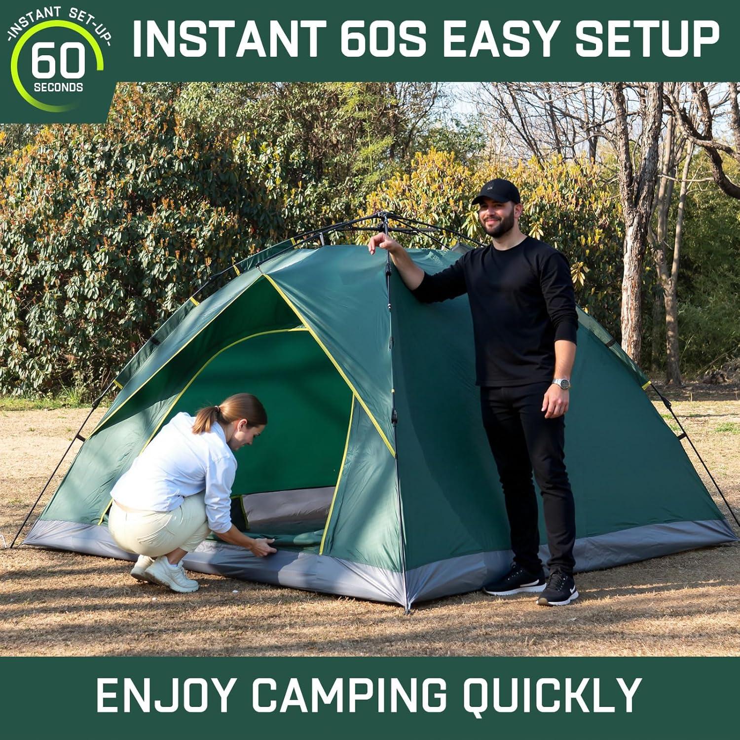 Carpa de Camping Happy Travel Pop Up 3-4 Personas Impermeable