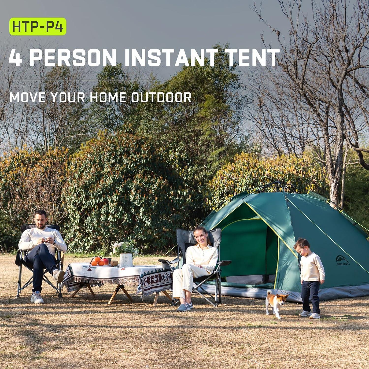 Carpa de Camping Happy Travel Pop Up 3-4 Personas Impermeable