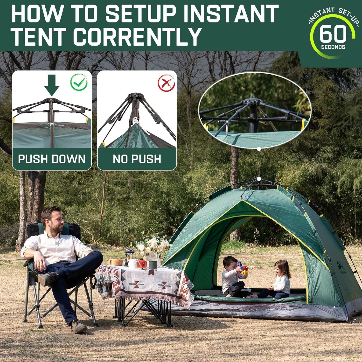 Carpa de Camping Happy Travel Pop Up 3-4 Personas Impermeable