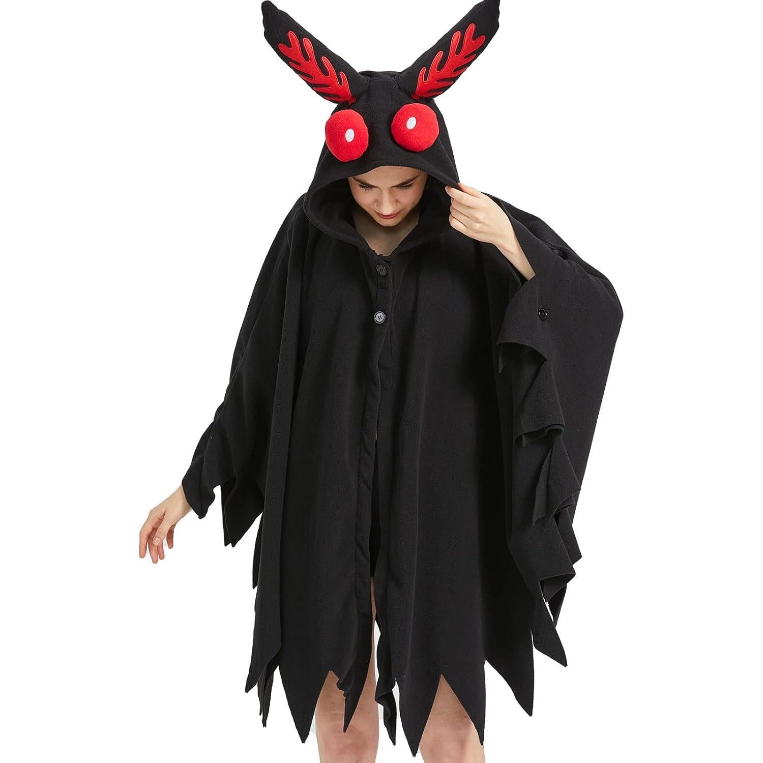 Disfraz Unisex Mothman Capa Cosplay 100% Poliéster
