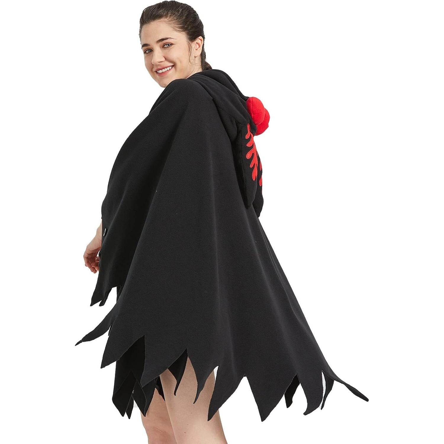 Disfraz Unisex Mothman Capa Cosplay 100% Poliéster