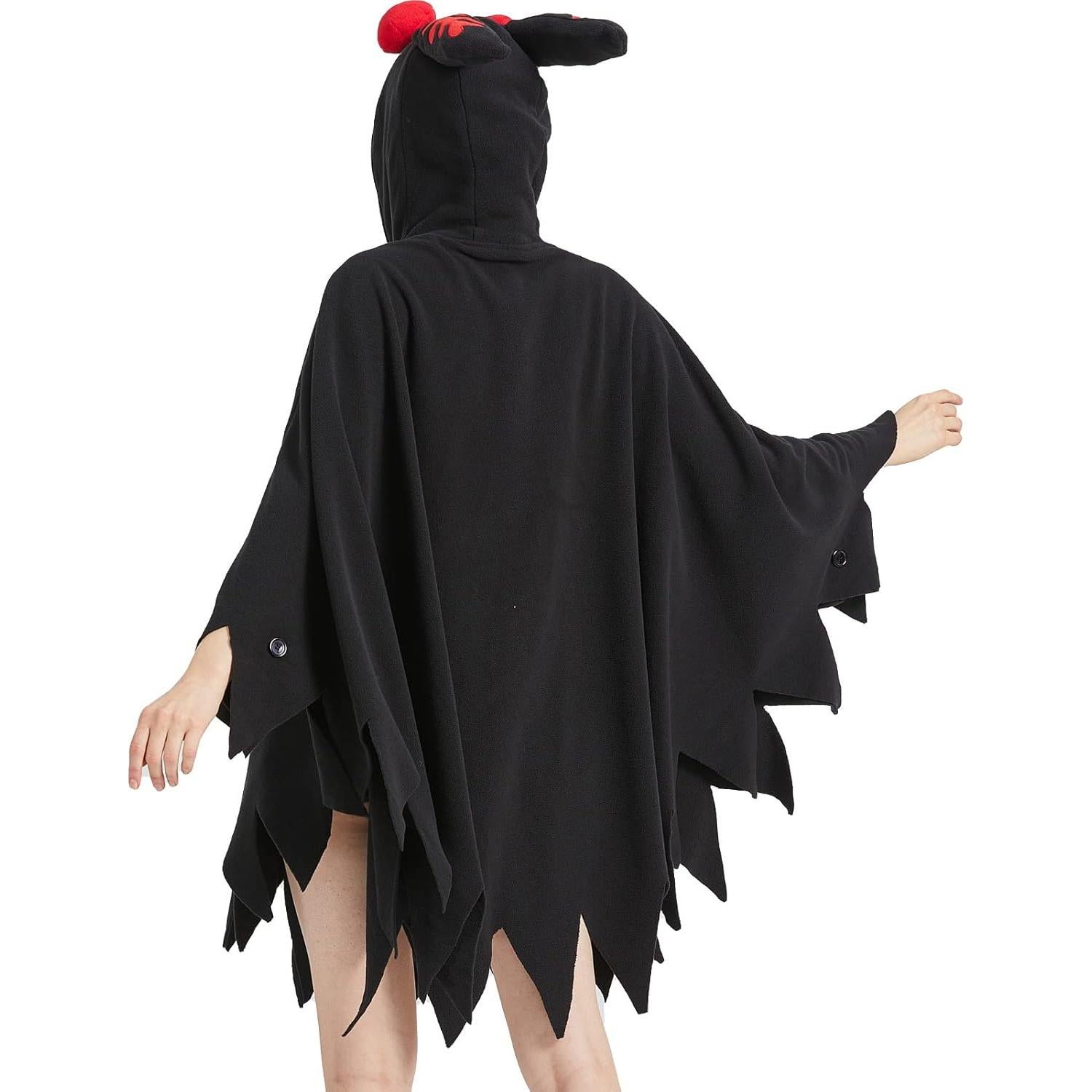 Disfraz Unisex Mothman Capa Cosplay 100% Poliéster