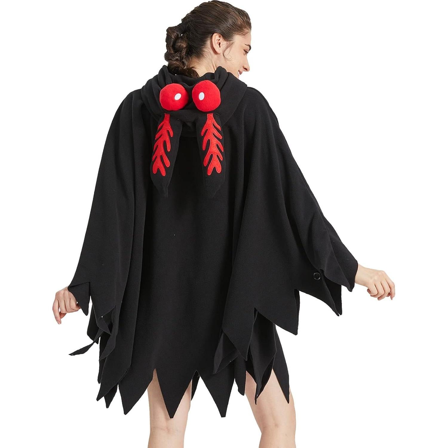 Disfraz Unisex Mothman Capa Cosplay 100% Poliéster