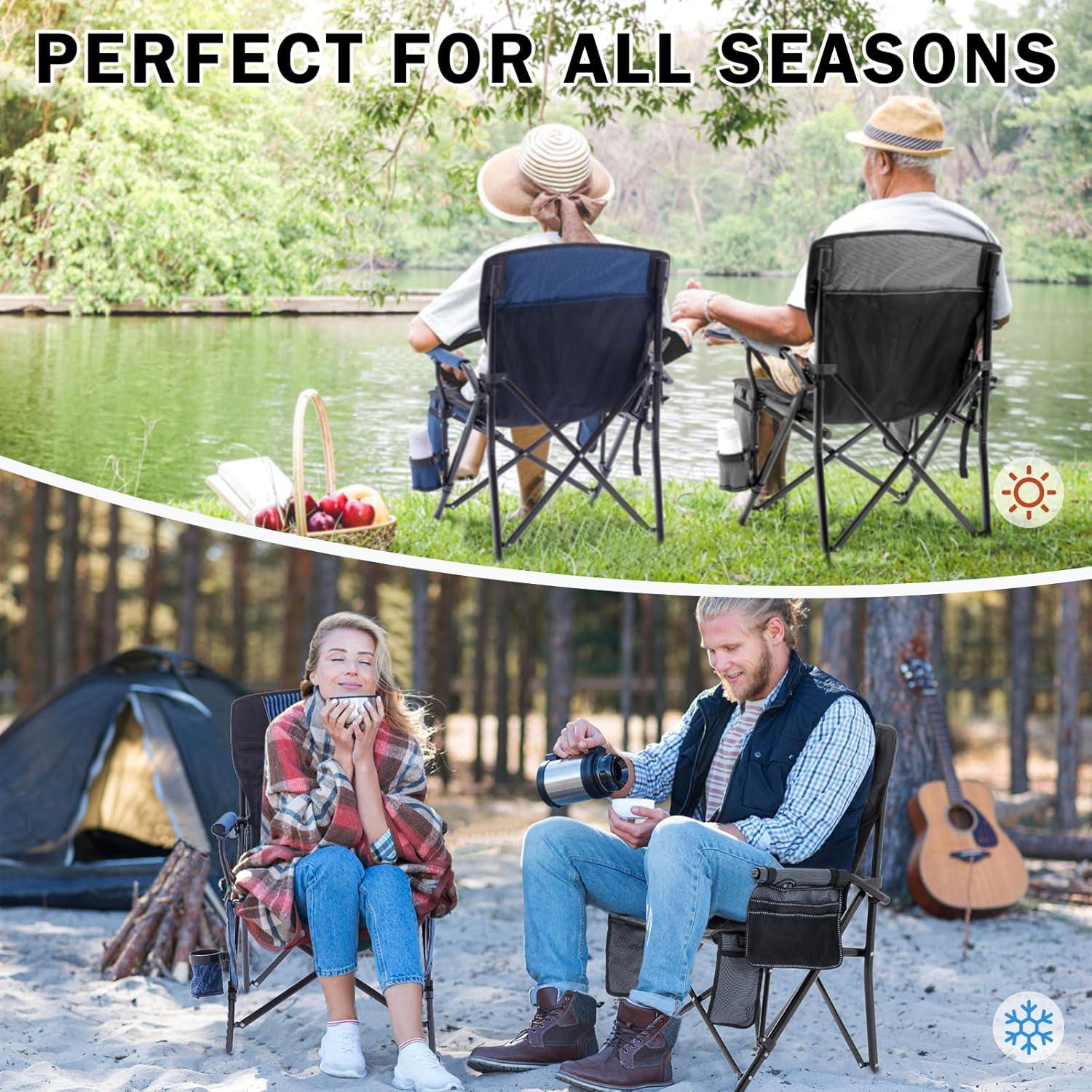 Silla de Camping Calentada Rotinyard Plegable Gris 400kg