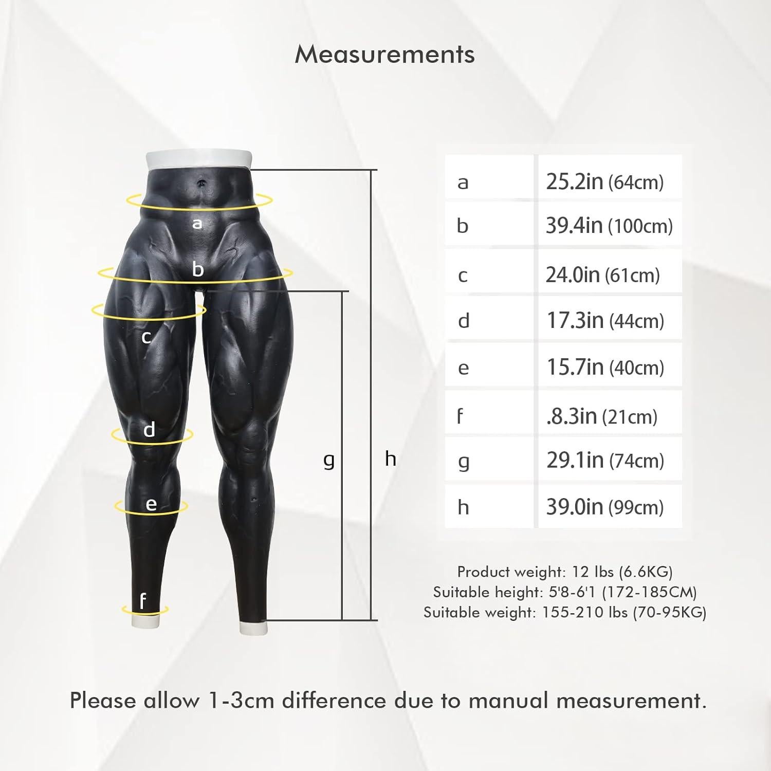 Pantalones de Musculo de Silicona SMITIZEN para Hombres - Negro