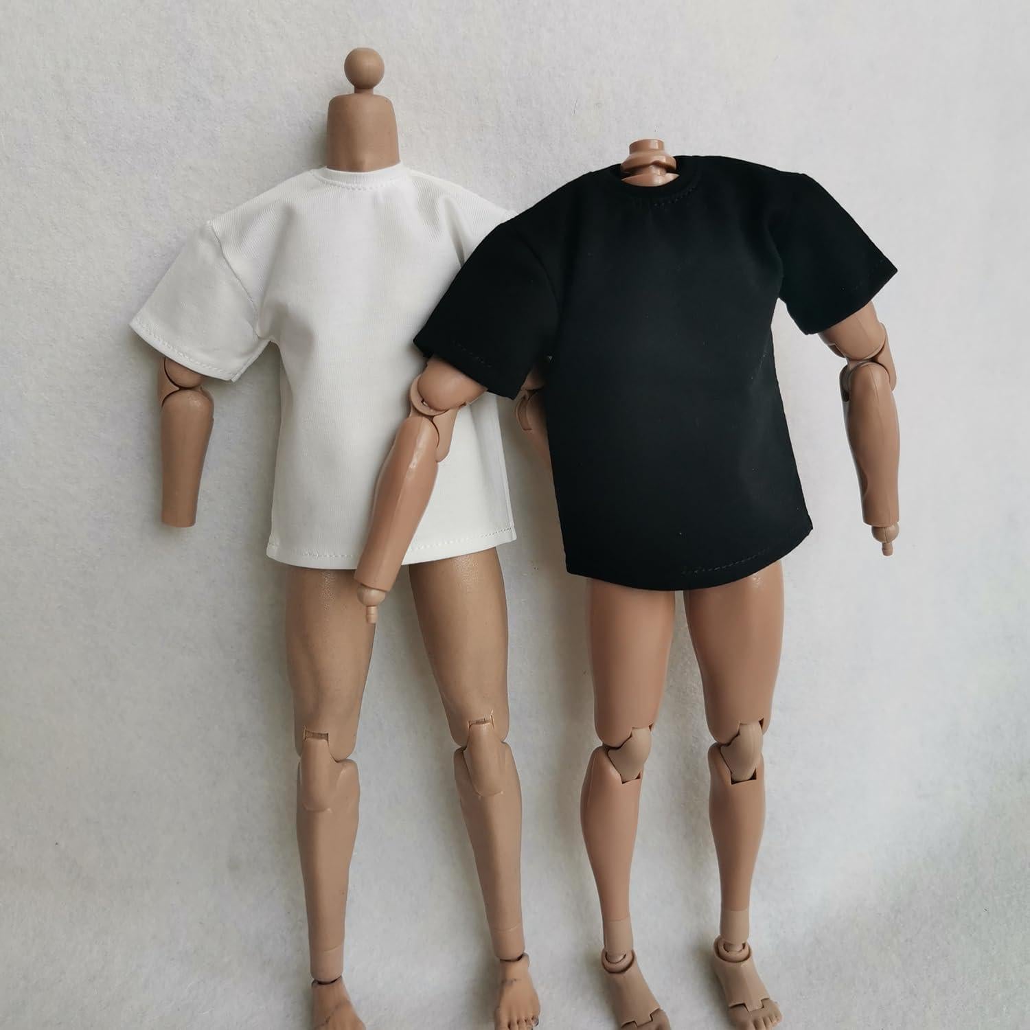 Camisa T-Shirt 2X SSbeauty para Muñeco 1/6 Negro y Blanco