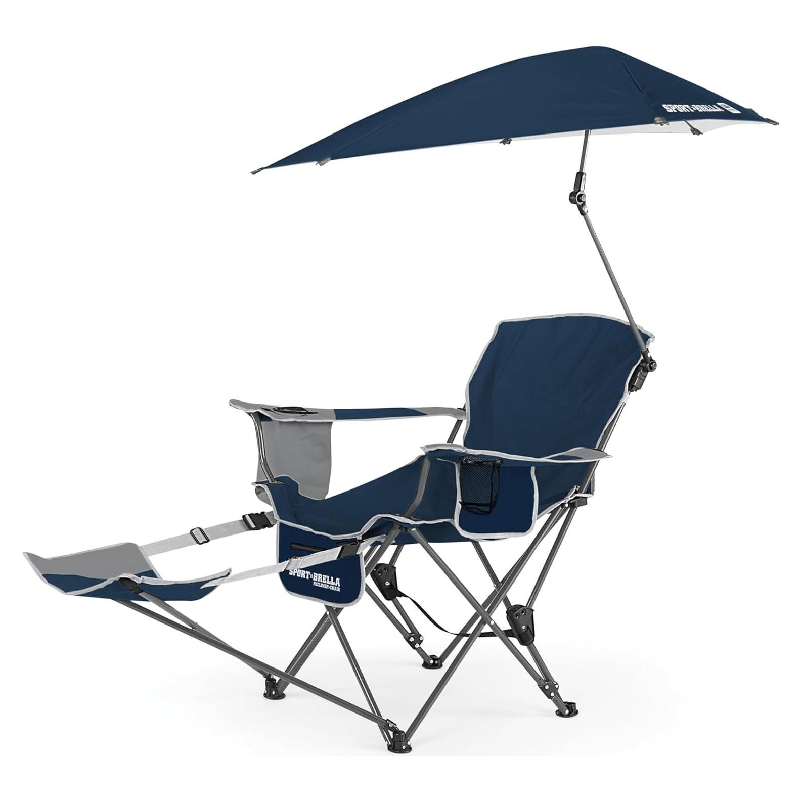 Silla Reclinable Sport-Brella con Paraguas UPF 50+ Azul