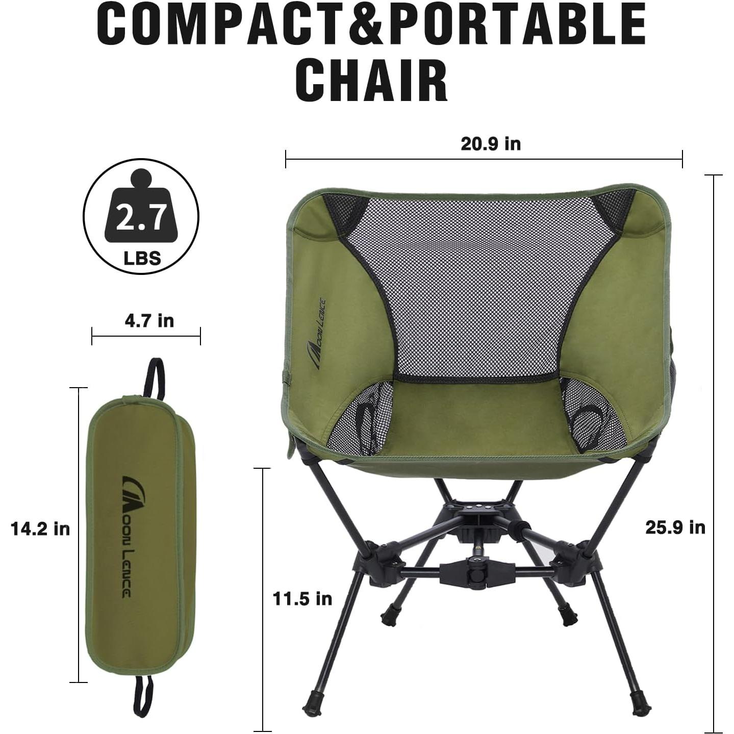 Silla de Camping Plegable MOON LENCE Triángulo Verde 1.22 kg