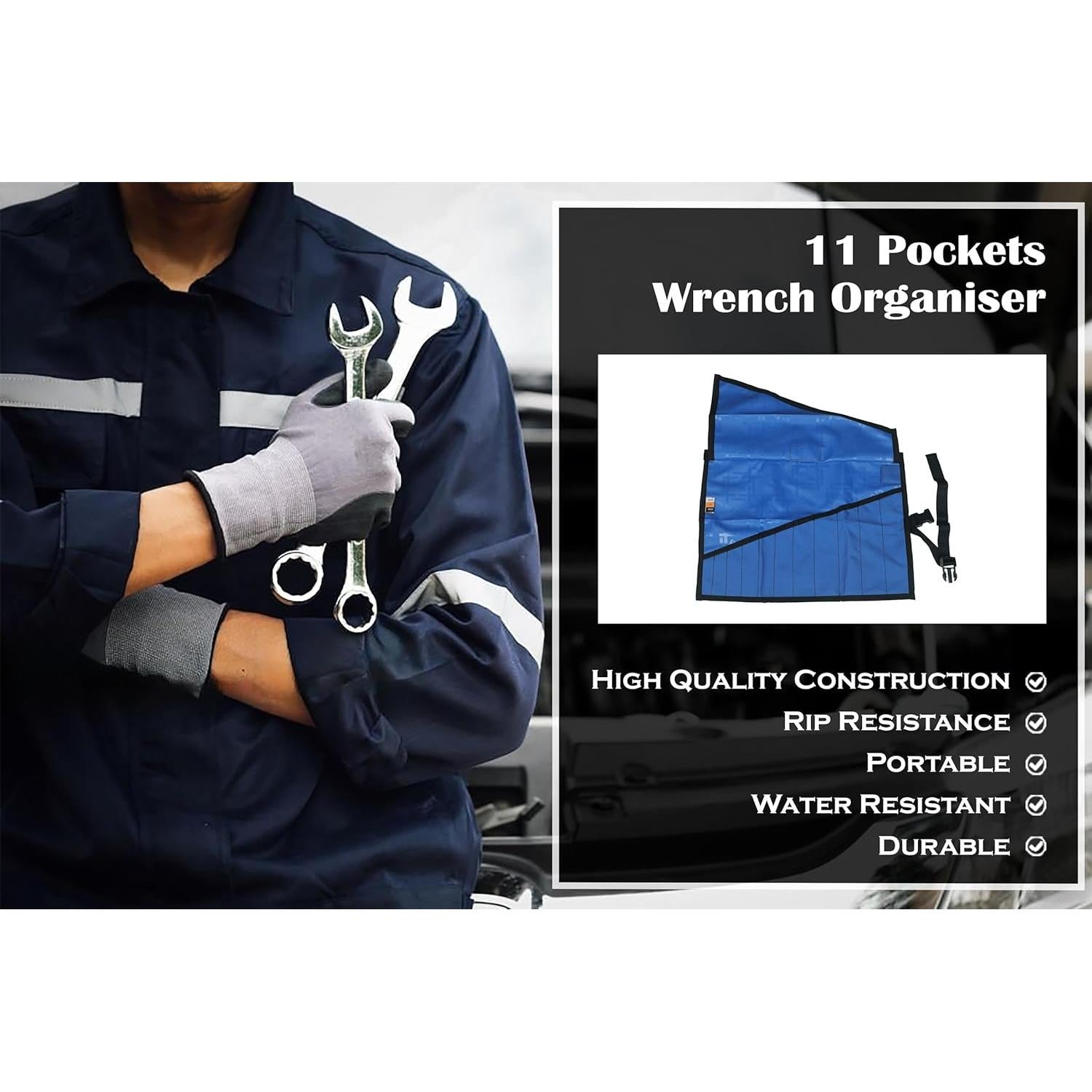 Cartera de Llaves BULL TOOLS 11 Bolsillos Lona Algodón Azul