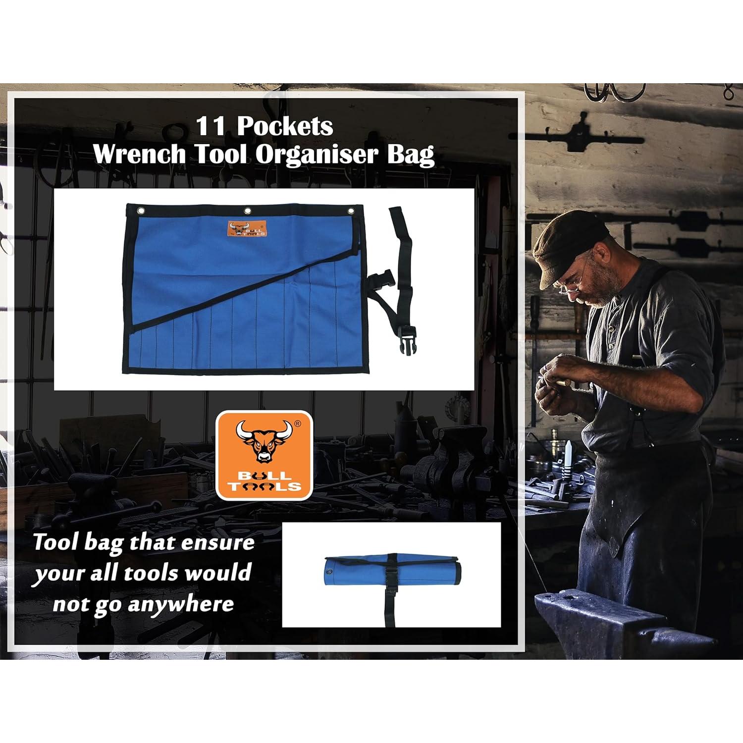 Cartera de Llaves BULL TOOLS 11 Bolsillos Lona Algodón Azul