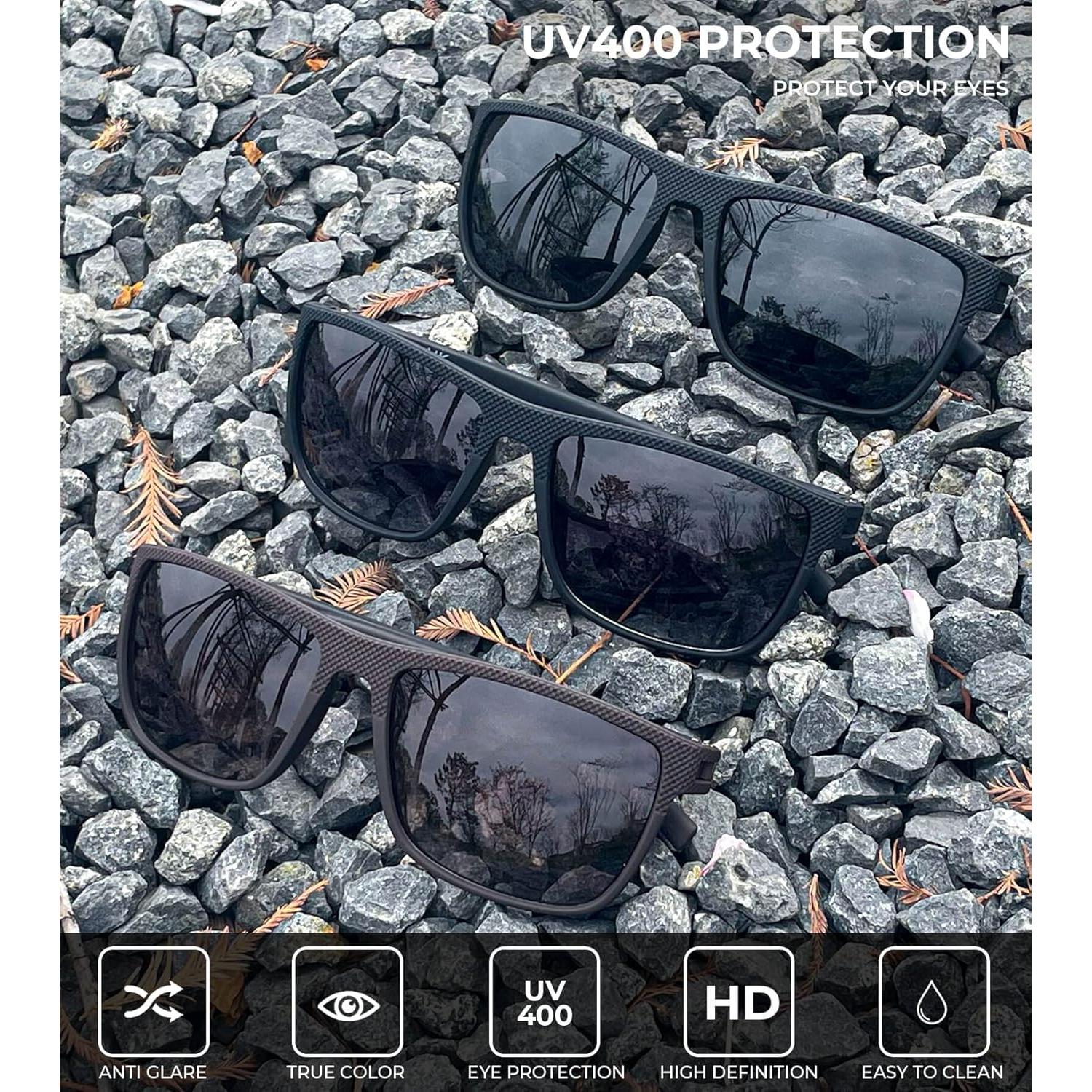 Gafas de sol KALIYADI polarizadas UV400 para hombres 3 pack