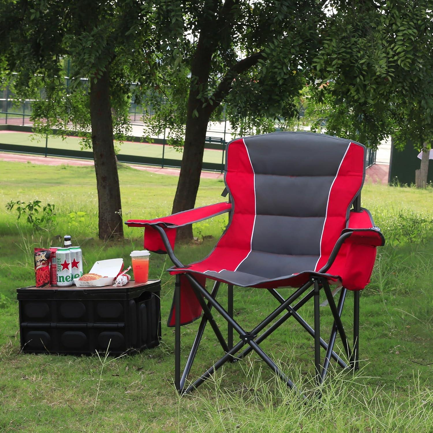 Silla de Camping Plegable Colorsoul, Rojo, 136 kg, Portavasos