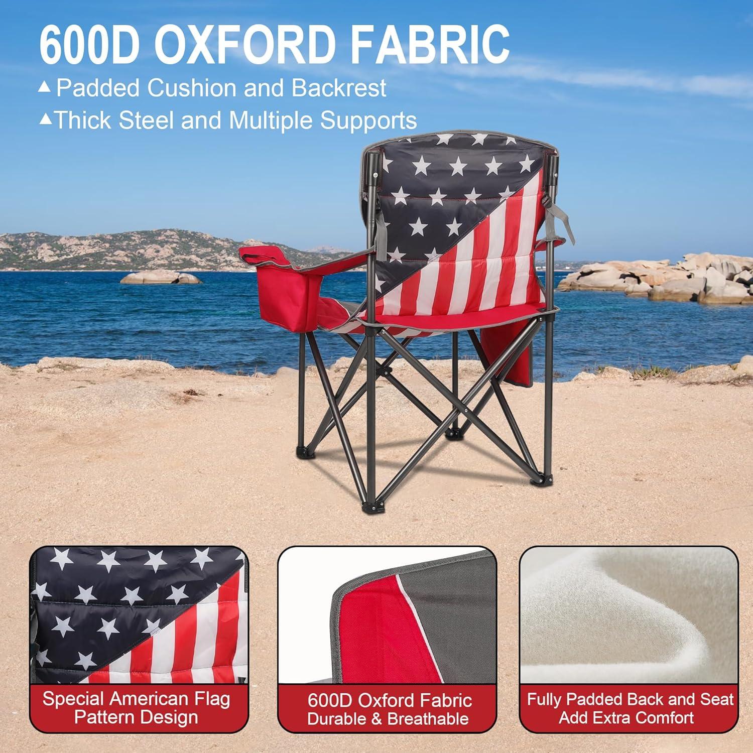 Silla de Camping Plegable Colorsoul, Rojo, 136 kg, Portavasos