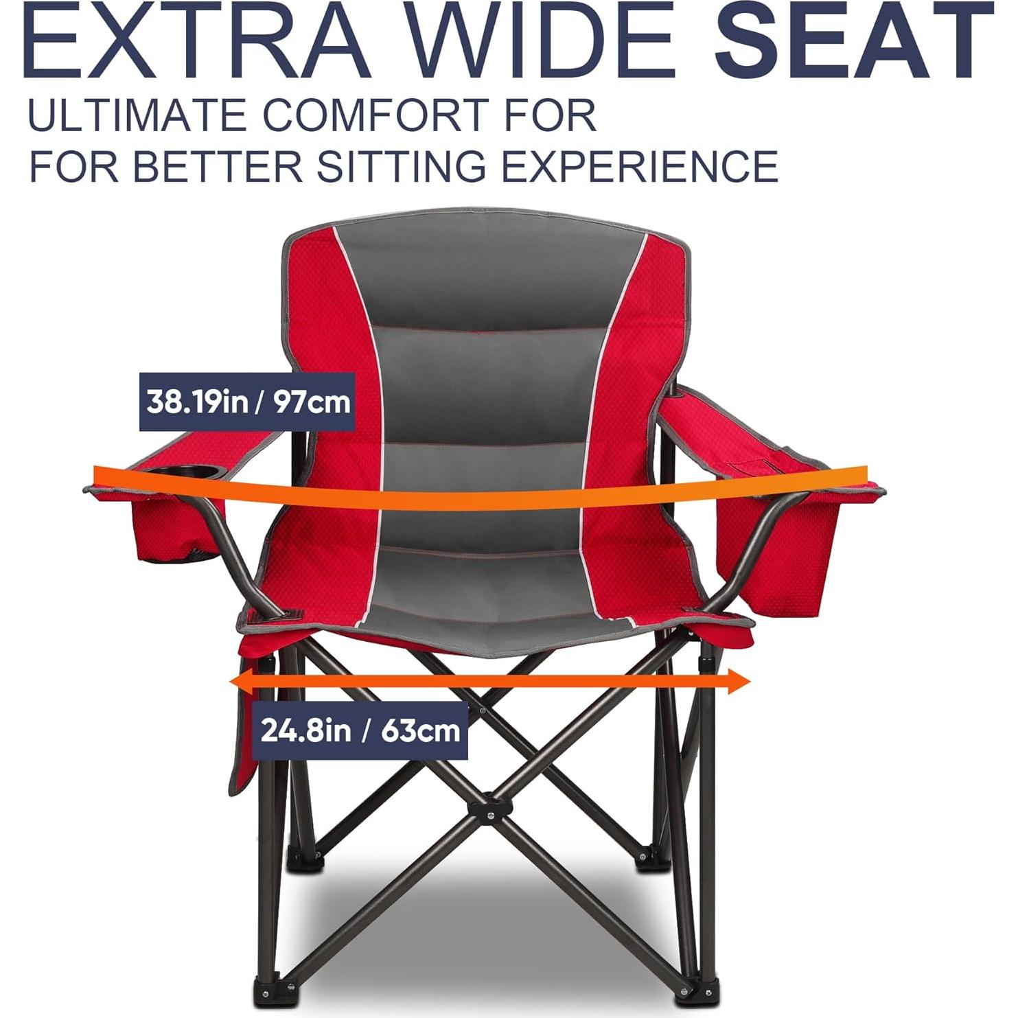 Silla de Camping Plegable Colorsoul, Rojo, 136 kg, Portavasos