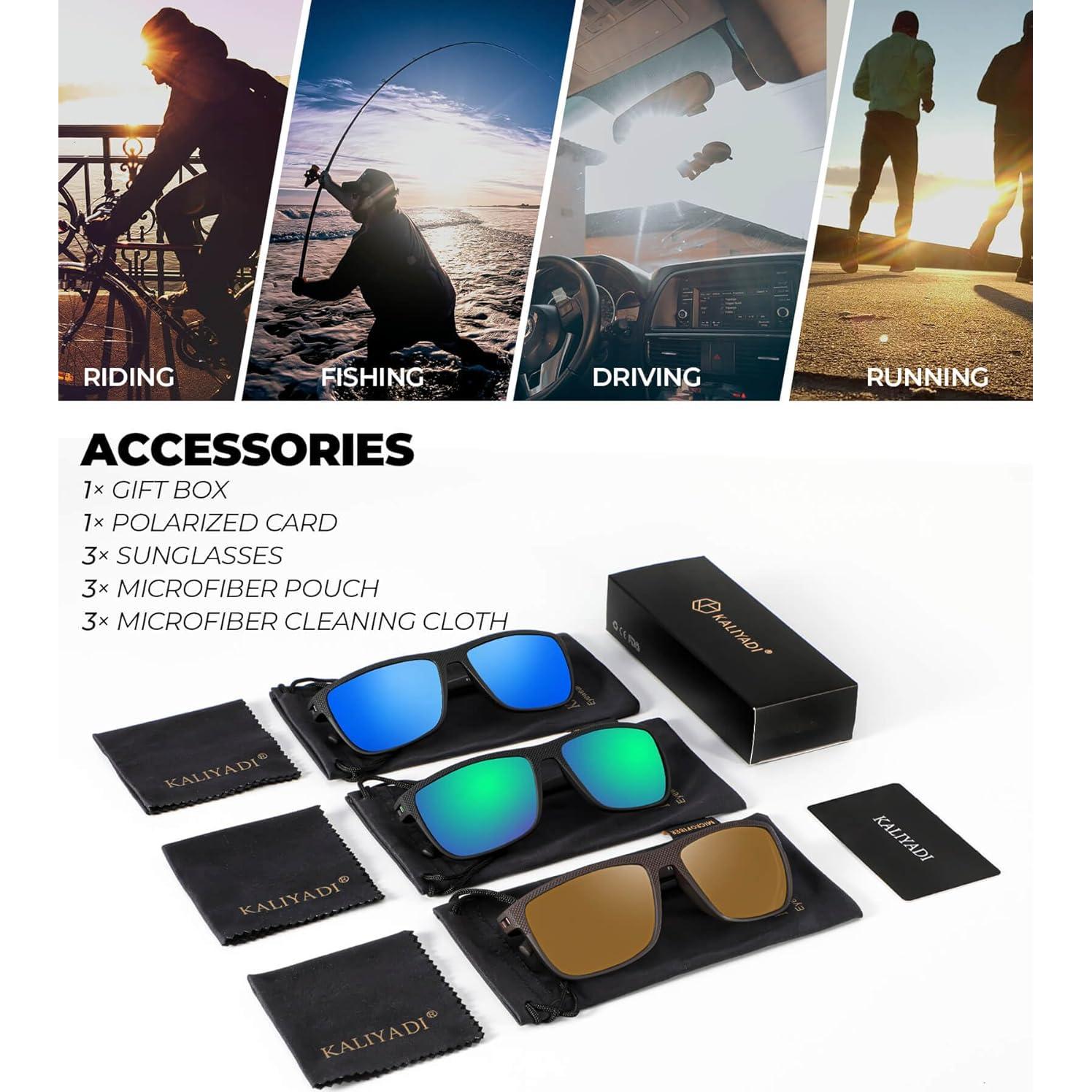 Gafas de sol KALIYADI polarizadas UV400 para hombres - 3 colores