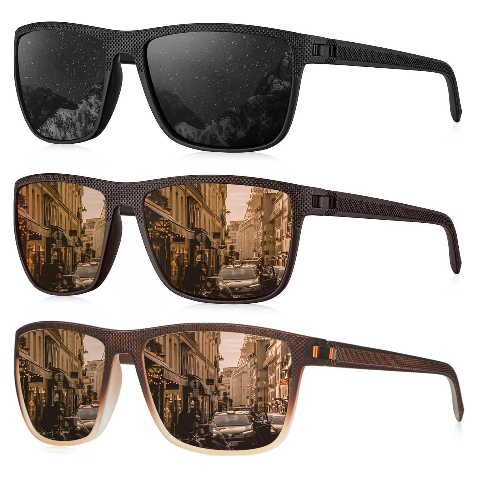 Gafas de sol KALIYADI polarizadas UV400 para hombres 3 pack