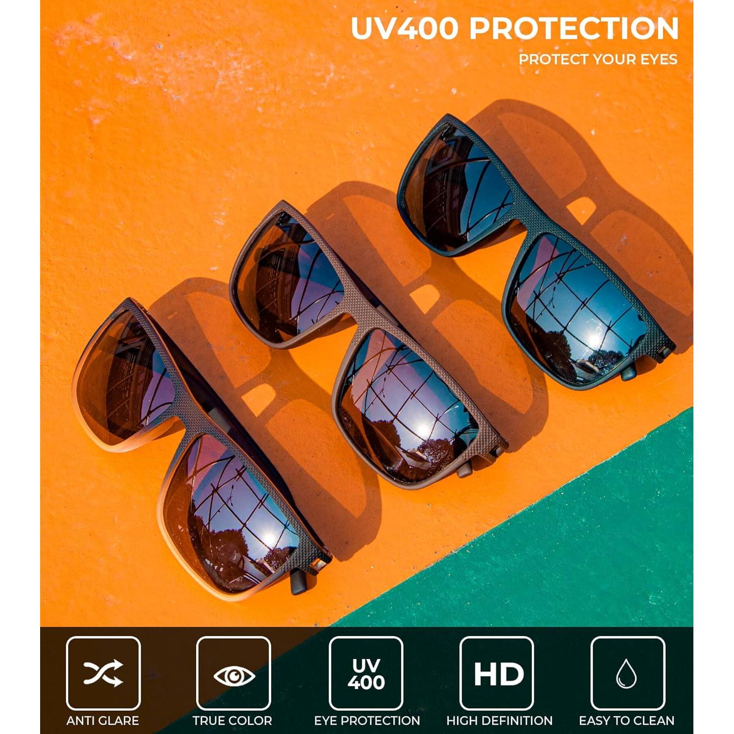 Gafas de sol KALIYADI polarizadas UV400 para hombres 3 pack