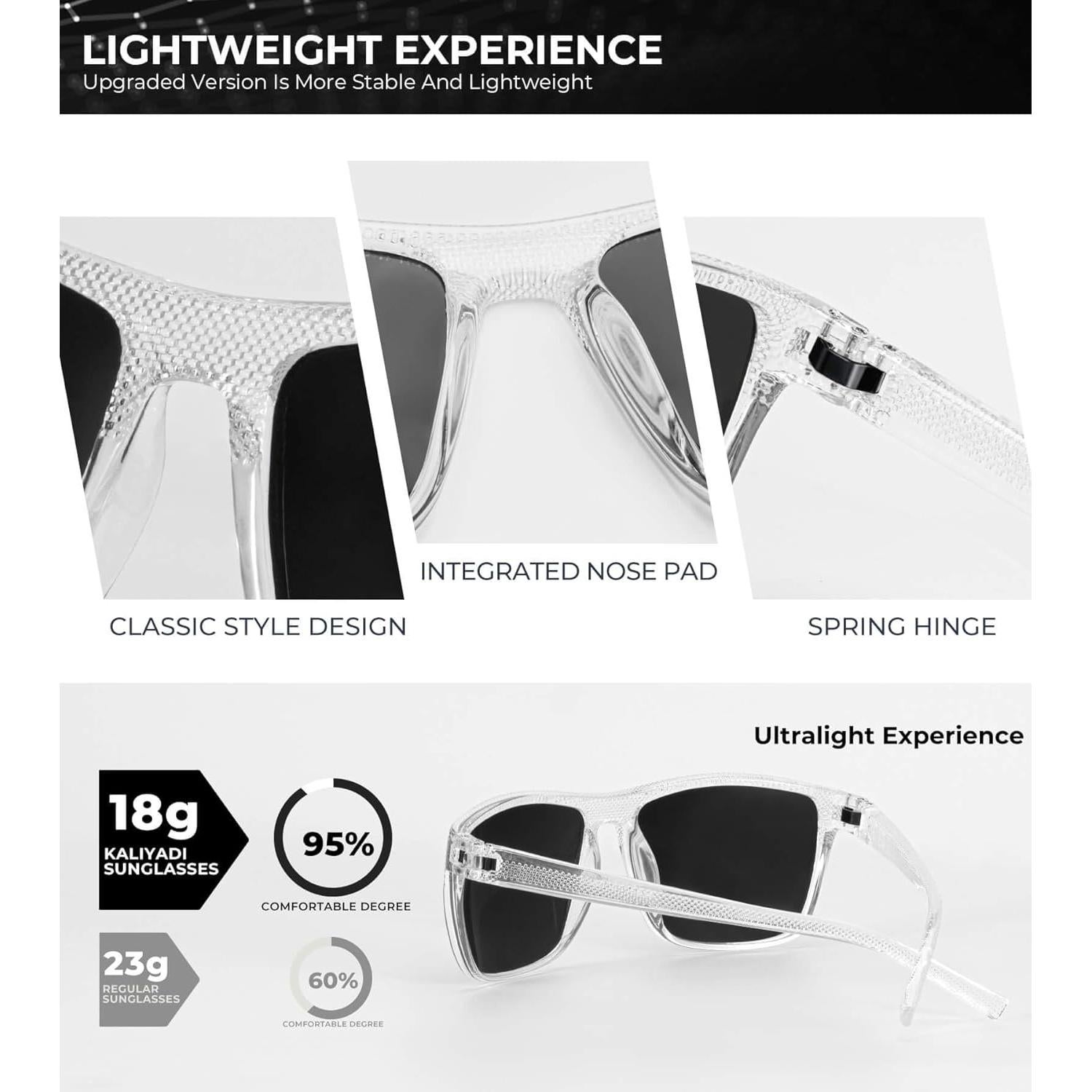 Gafas de sol KALIYADI polarizadas UV400 para hombres - Paquete de 3