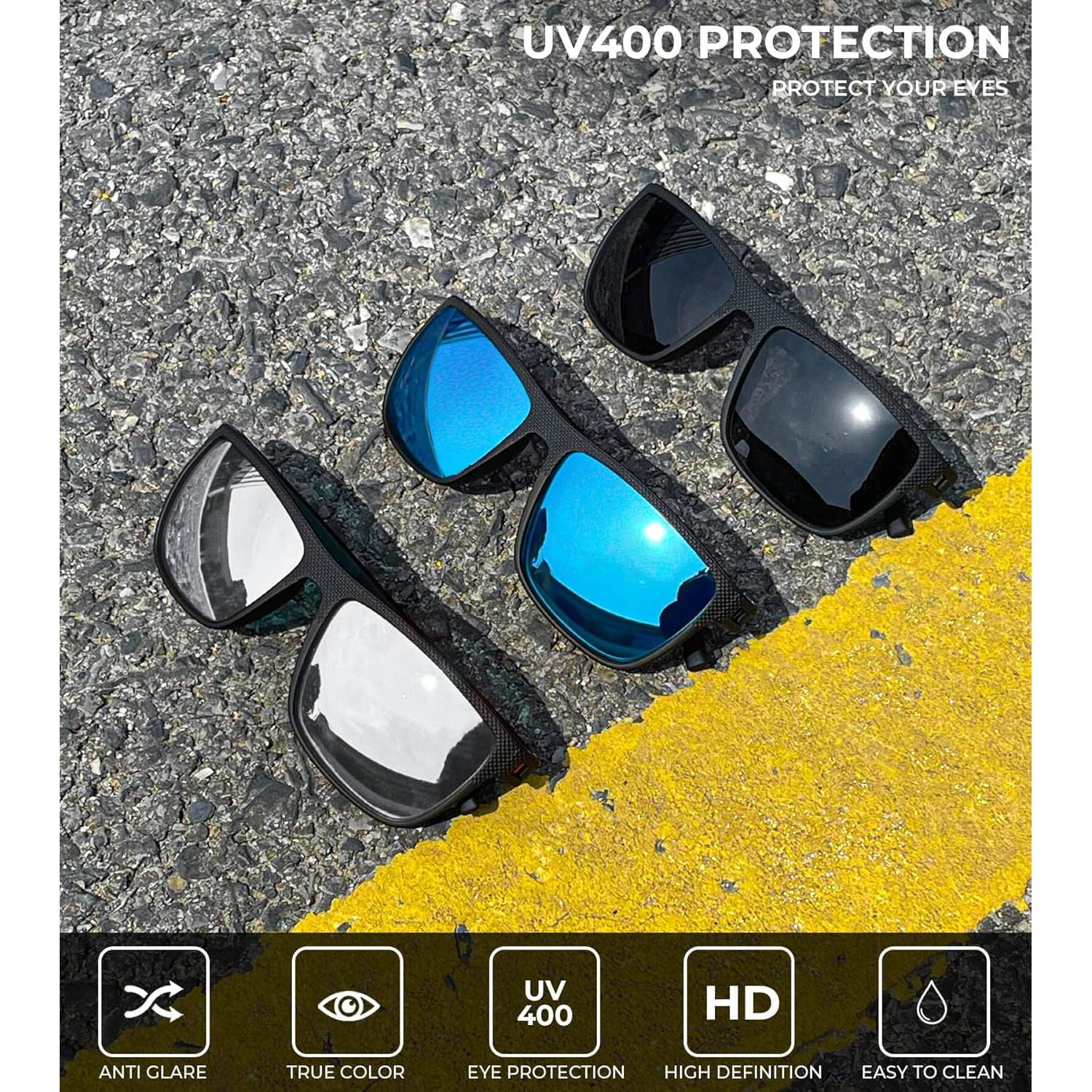 Gafas de sol KALIYADI polarizadas UV400 para hombres 3 pack