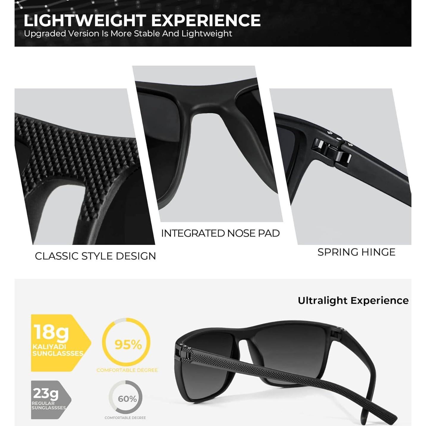 Gafas de sol KALIYADI polarizadas UV400 para hombres 3 pack