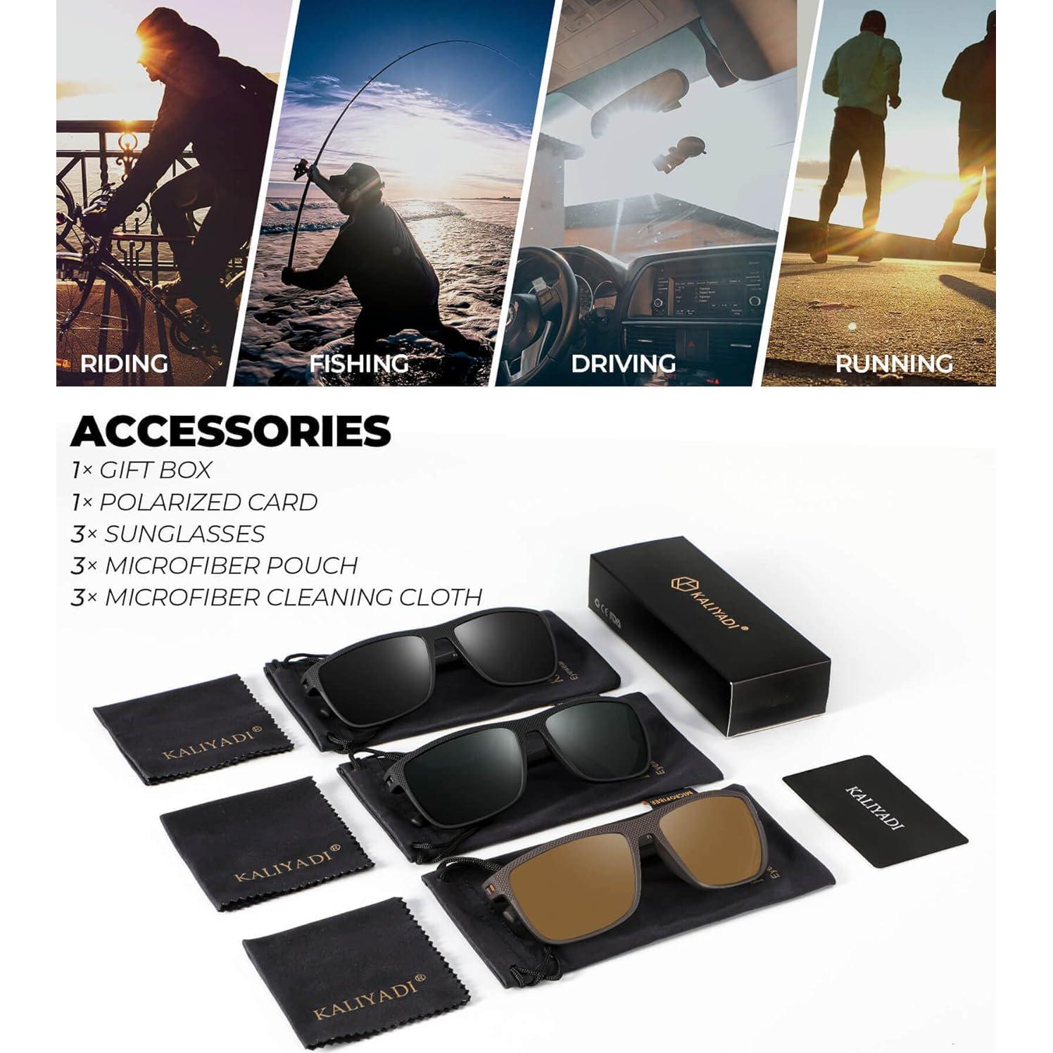 Gafas de sol KALIYADI polarizadas UV400 paquete de 3