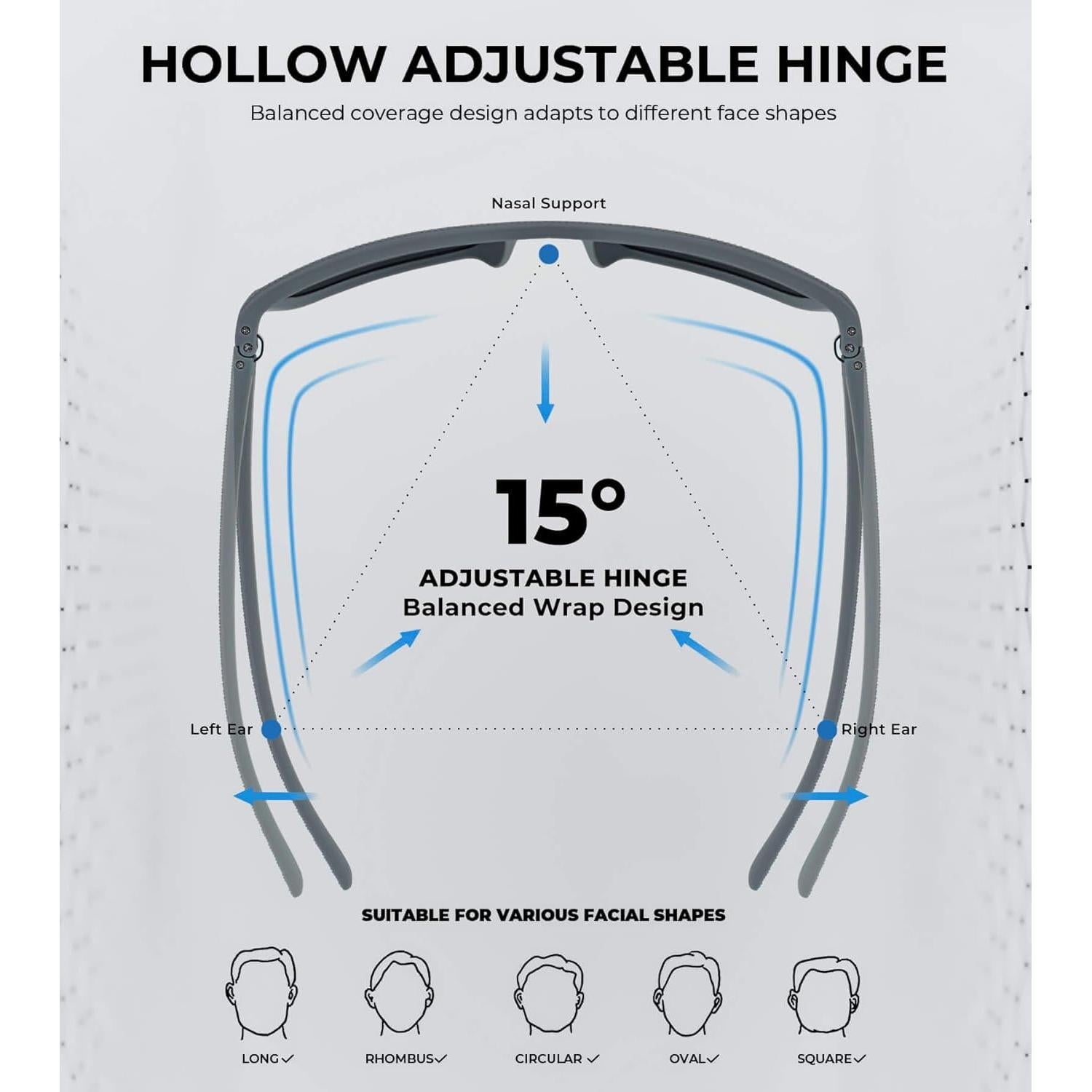 Gafas de sol KALIYADI polarizadas UV400 para hombres - 3 colores