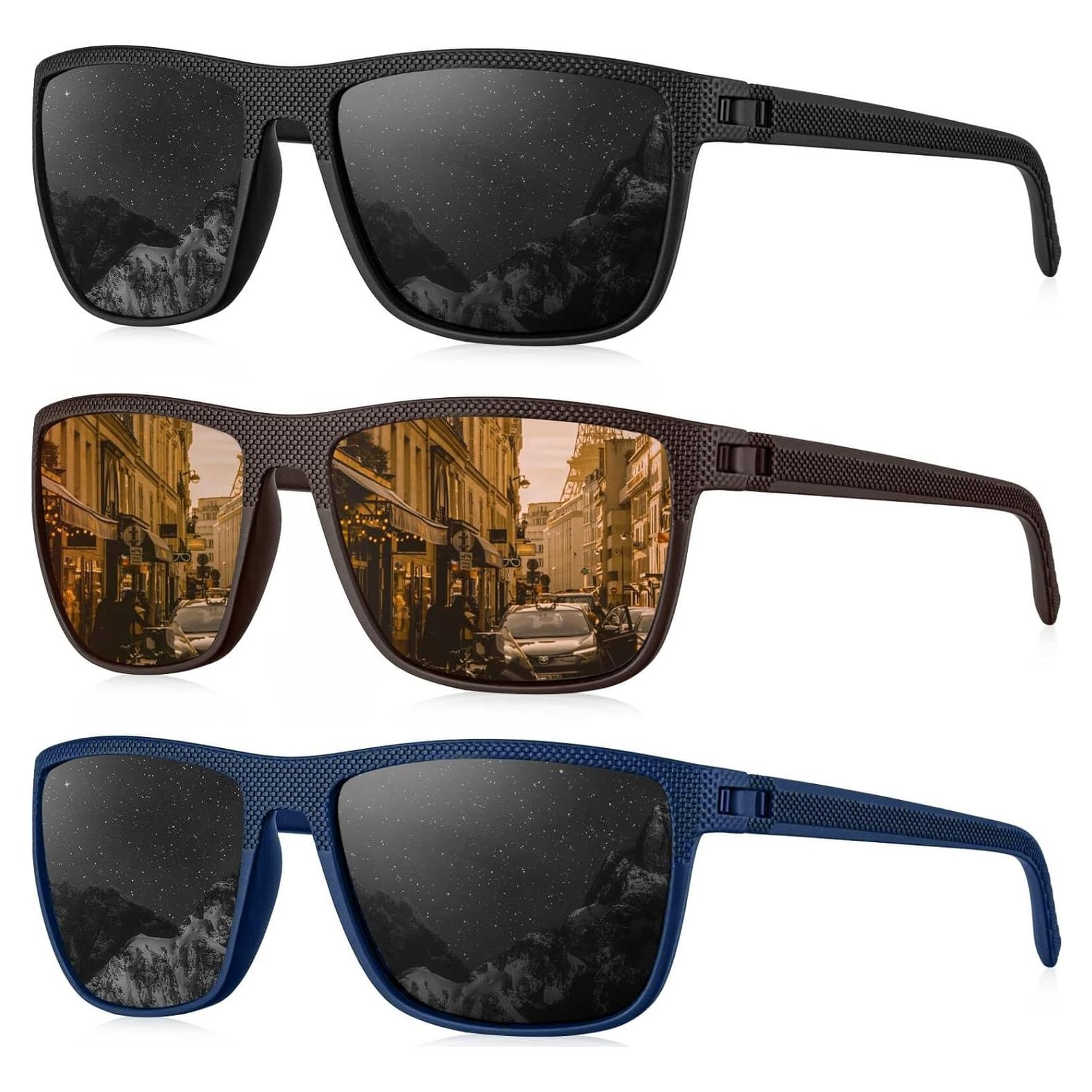 Gafas de sol KALIYADI polarizadas UV400 para hombres 3 pack