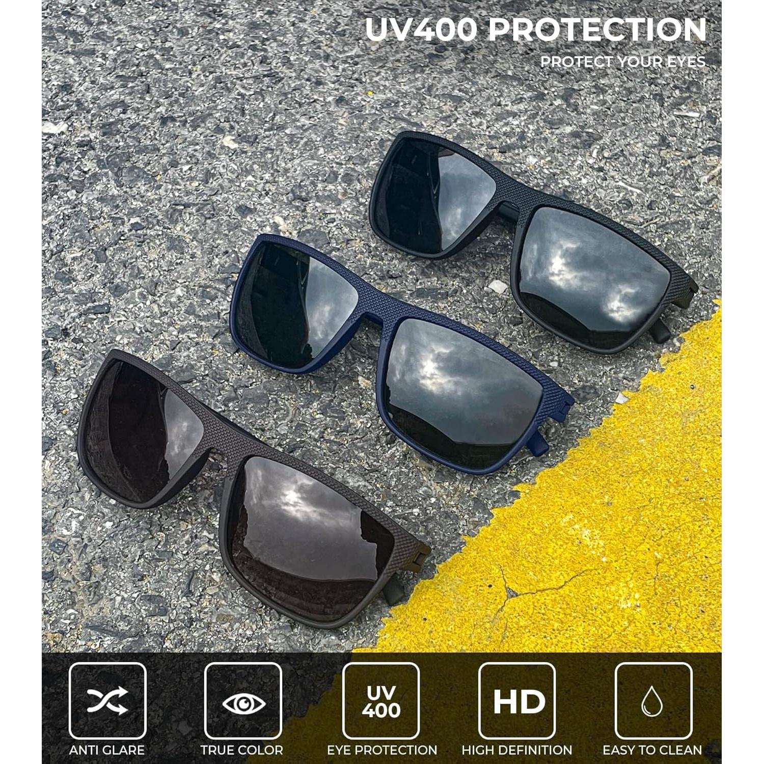 Gafas de sol KALIYADI polarizadas UV400 para hombres 3 pack