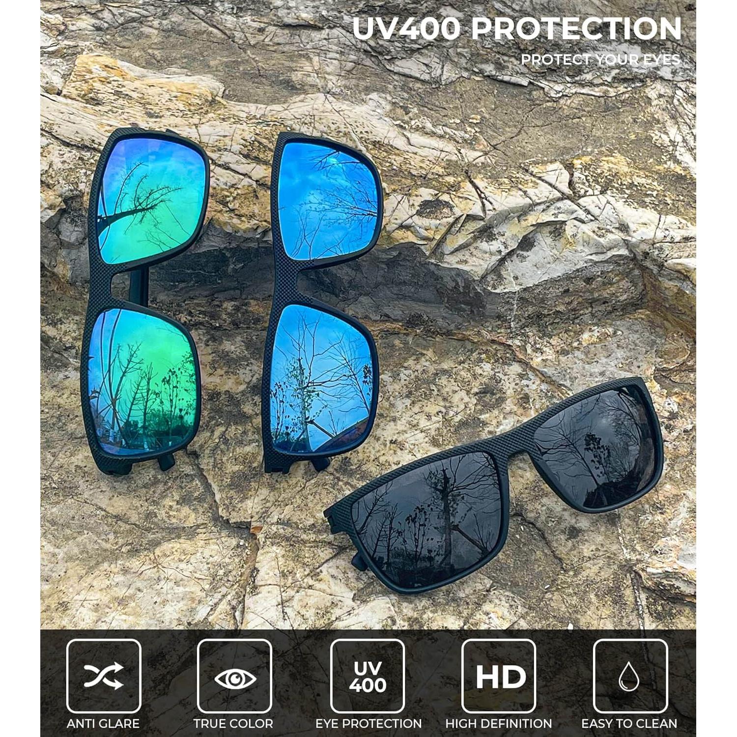 Gafas de sol KALIYADI polarizadas UV400 para hombres 3 pack