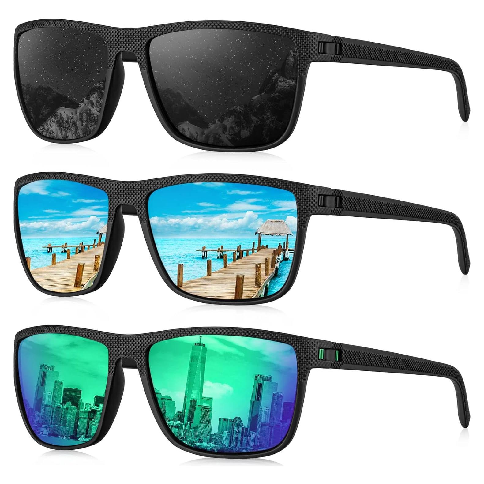 Gafas de sol KALIYADI polarizadas UV400 para hombres 3 pack