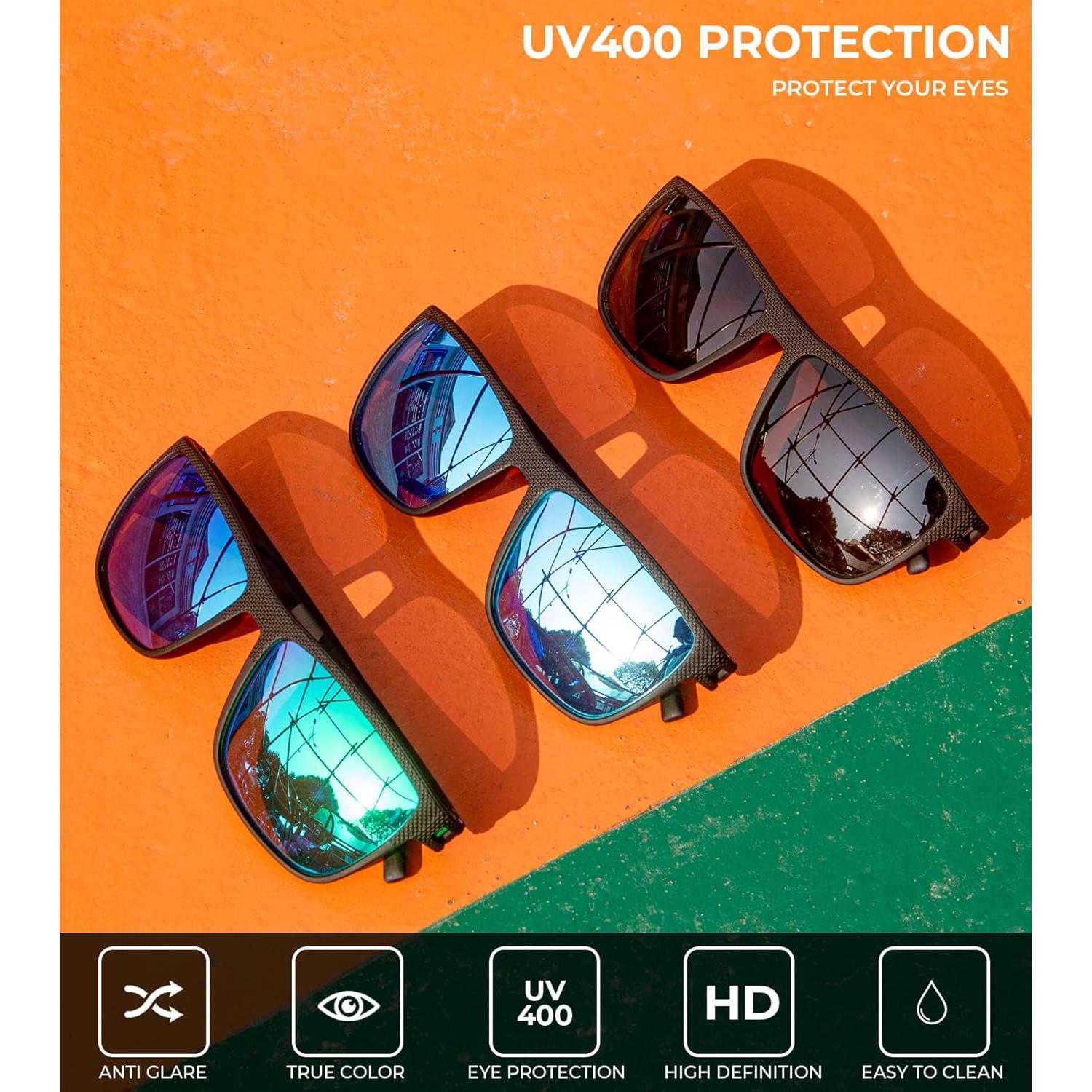 Gafas de sol KALIYADI polarizadas UV400 para hombres 3 pack