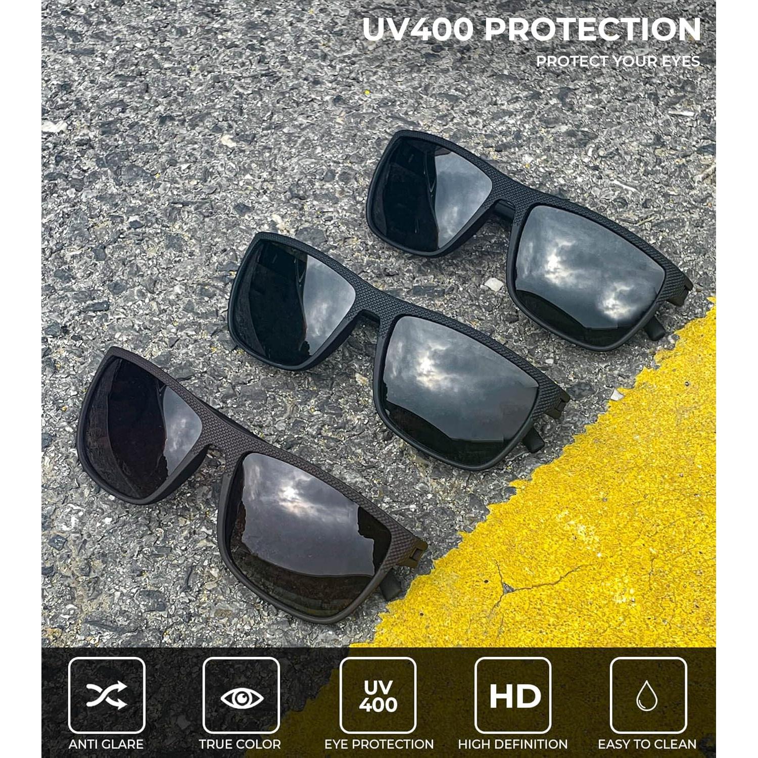 Gafas de sol KALIYADI polarizadas UV400 para hombres 3 pack
