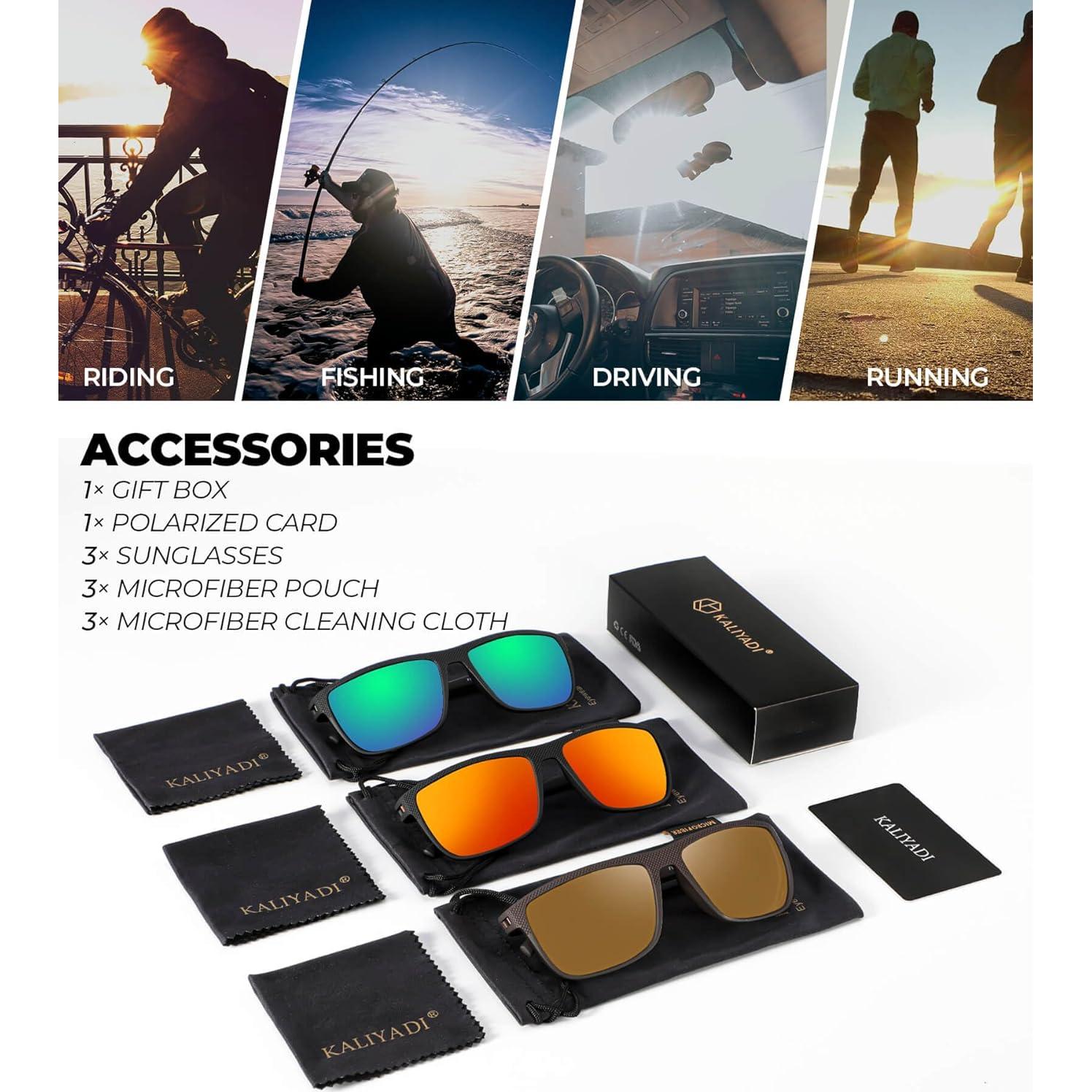 Gafas de sol KALIYADI polarizadas UV400 para hombres - 3 colores