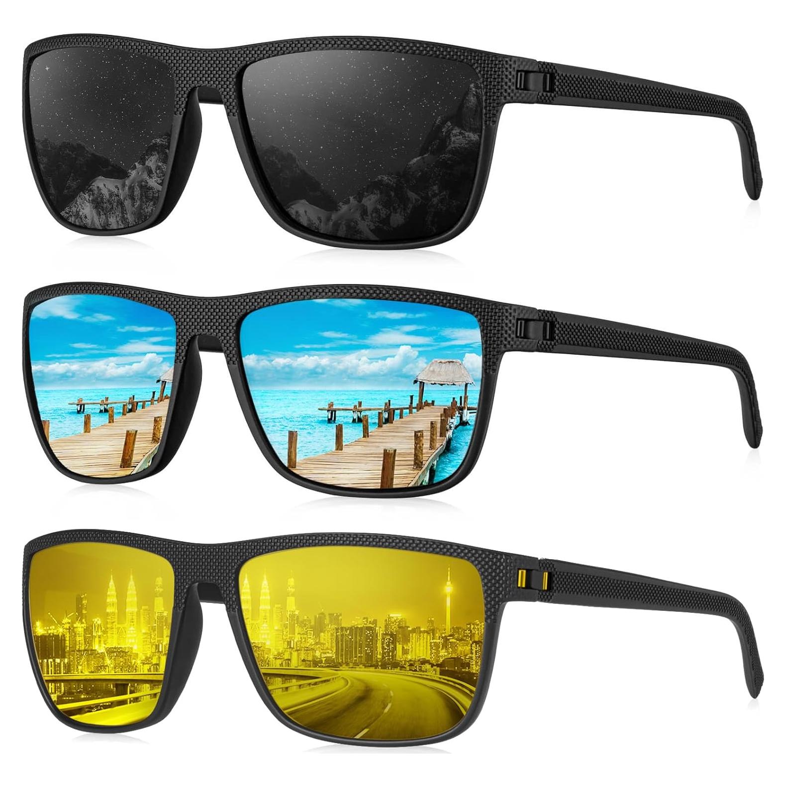 Gafas de sol KALIYADI polarizadas UV400 para hombres 3 pack