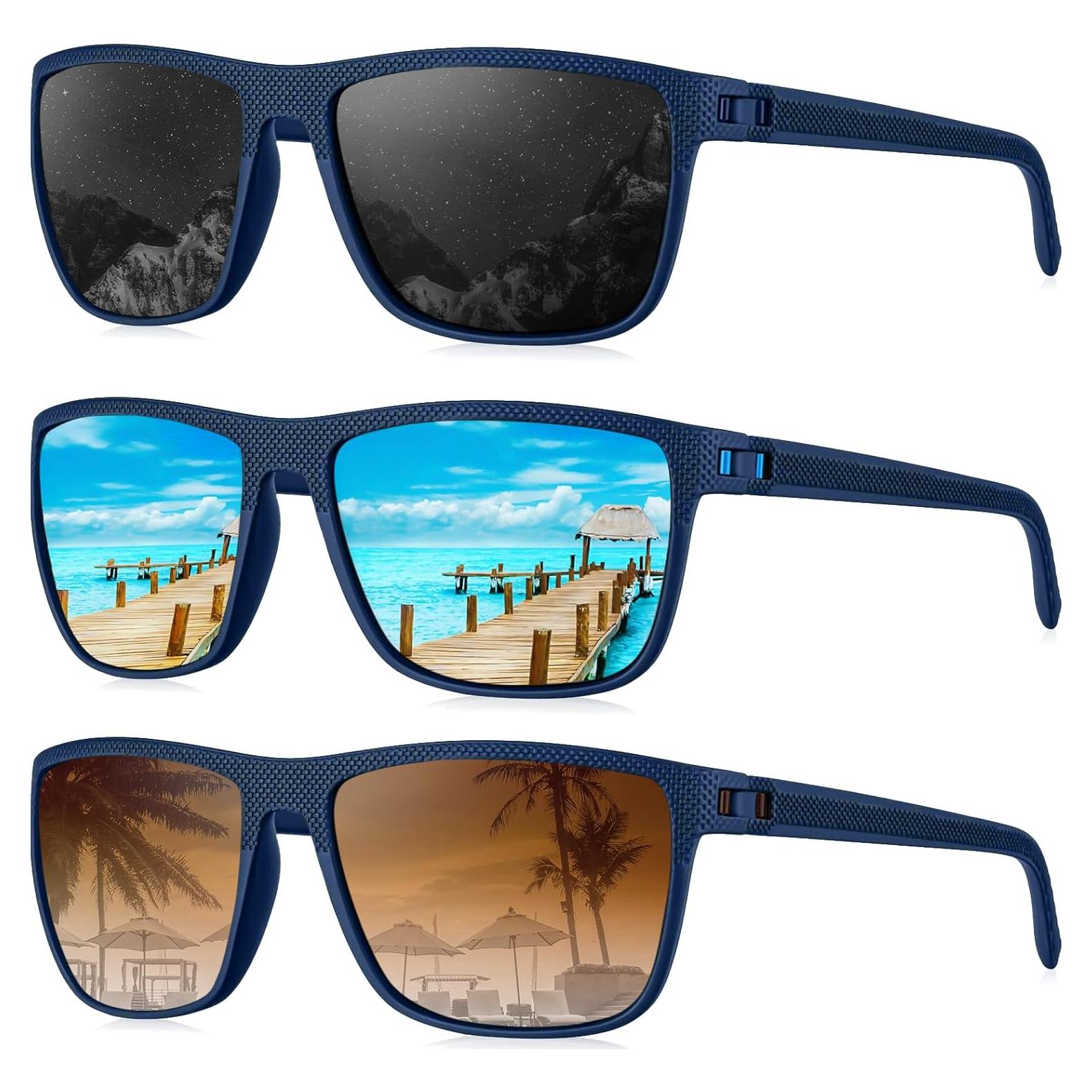 Gafas de Sol KALIYADI Polarizadas UV400 3 Paquete Clásicas