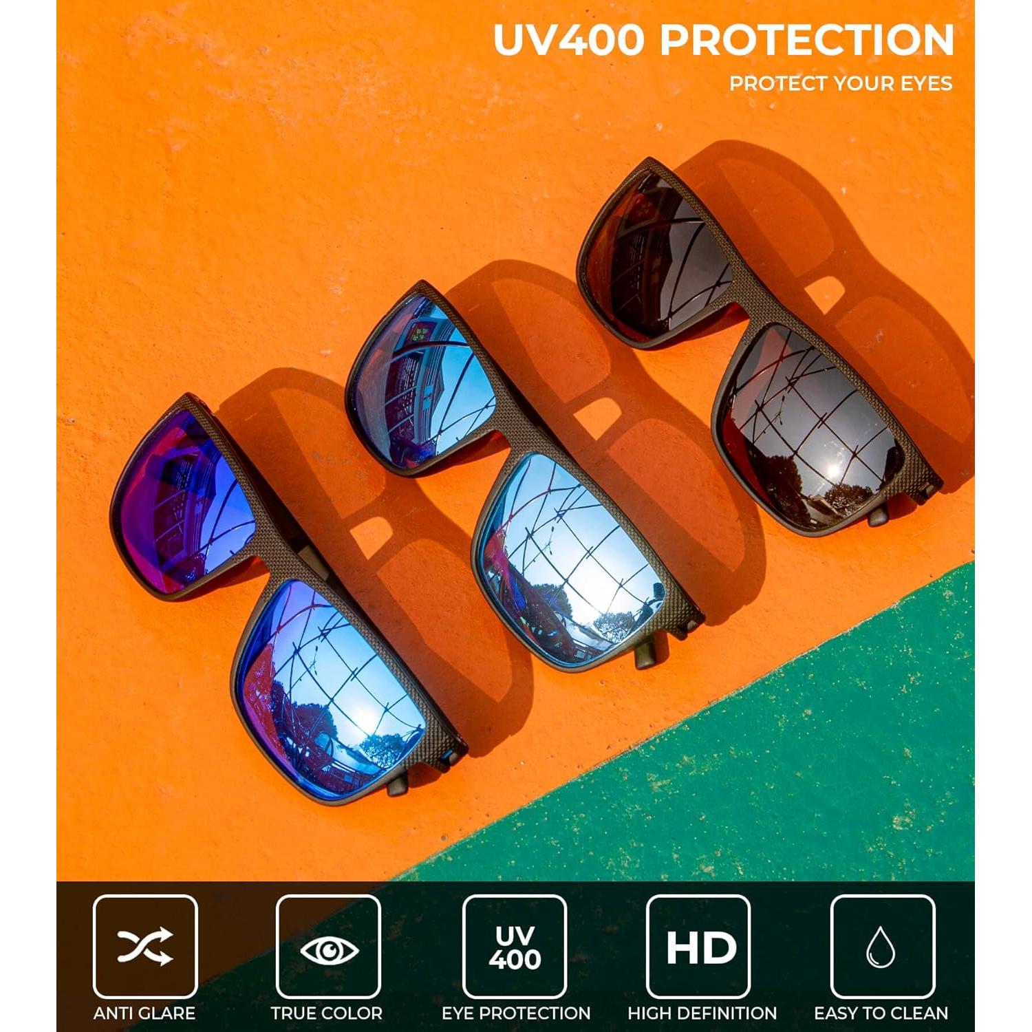 Gafas de sol KALIYADI polarizadas UV400 para hombres 3 pack
