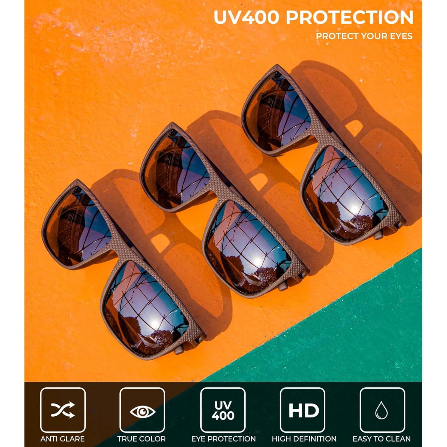 Gafas de sol KALIYADI polarizadas UV400 para hombres - 3 piezas