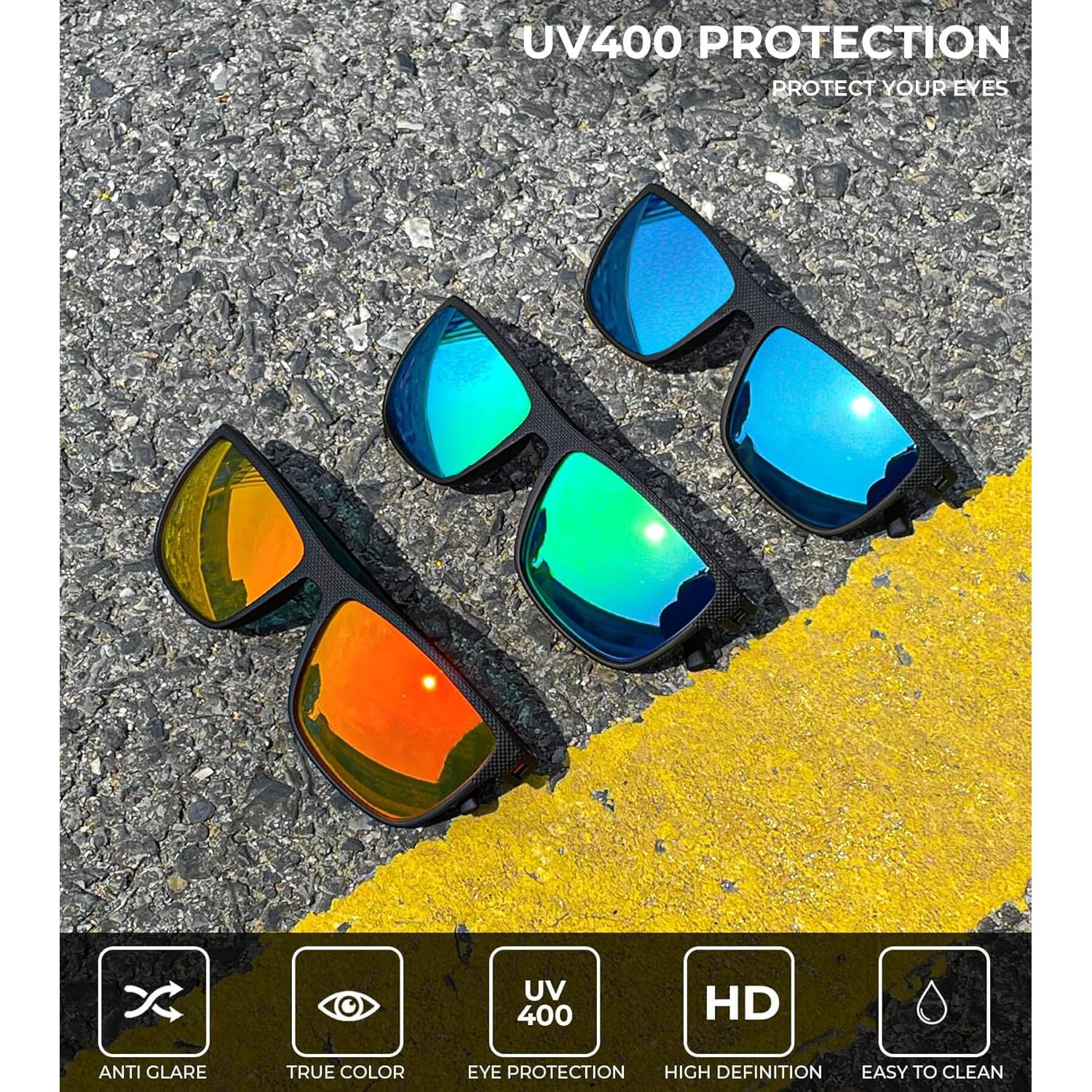 Gafas de sol KALIYADI polarizadas UV400 para hombres 3 pack