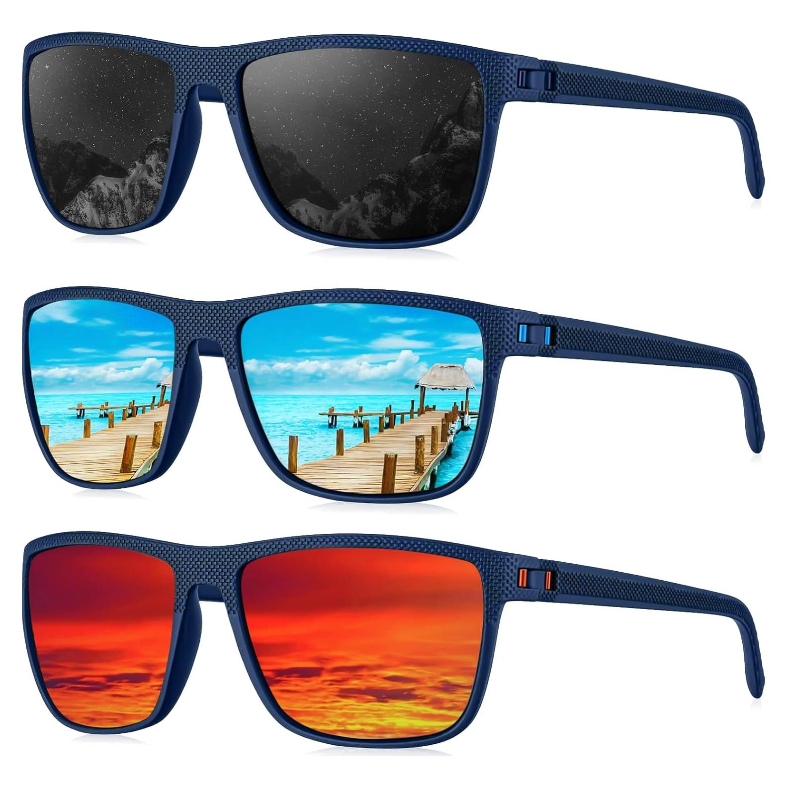 Gafas de sol KALIYADI polarizadas UV400 para hombres 3 pack