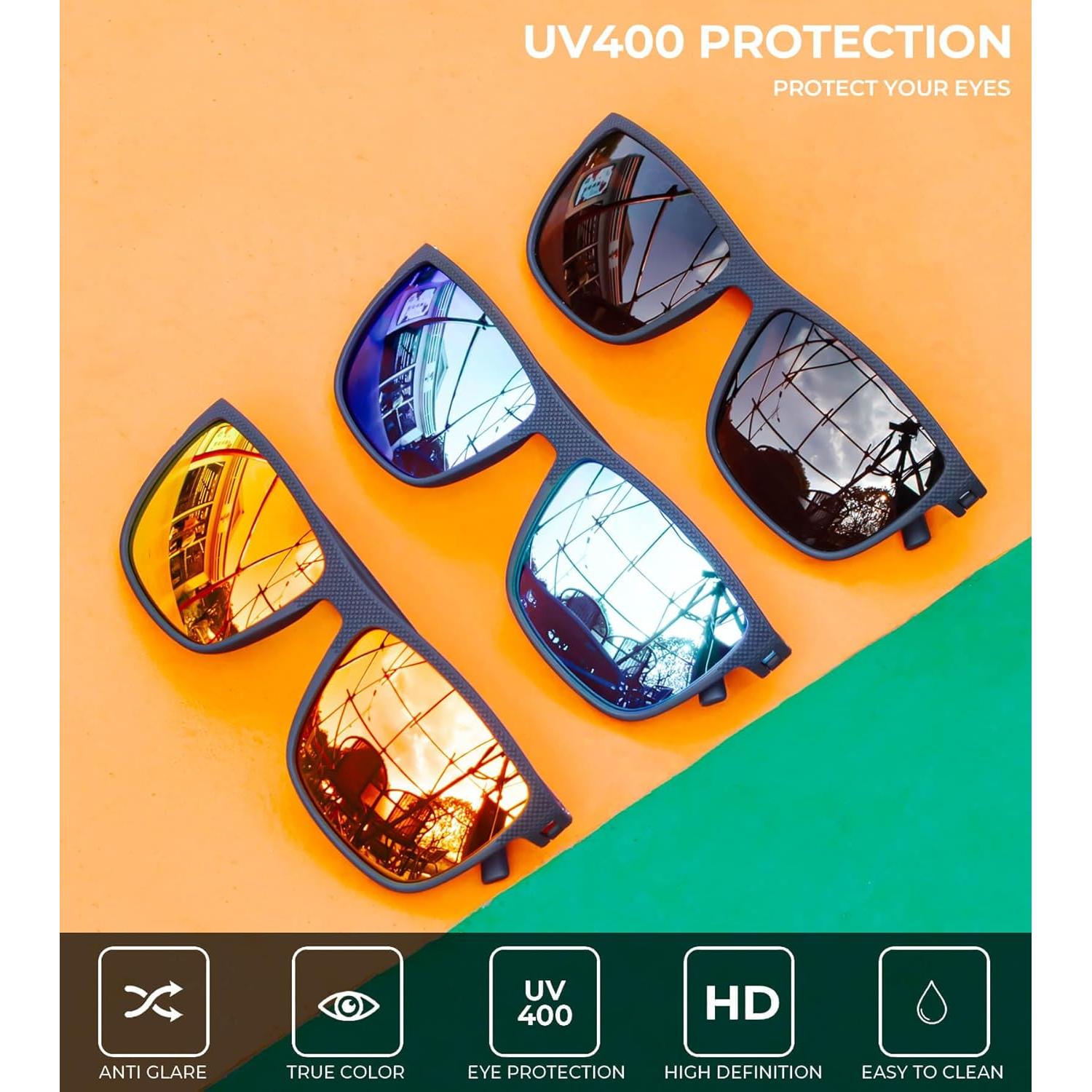 Gafas de sol KALIYADI polarizadas UV400 para hombres 3 pack