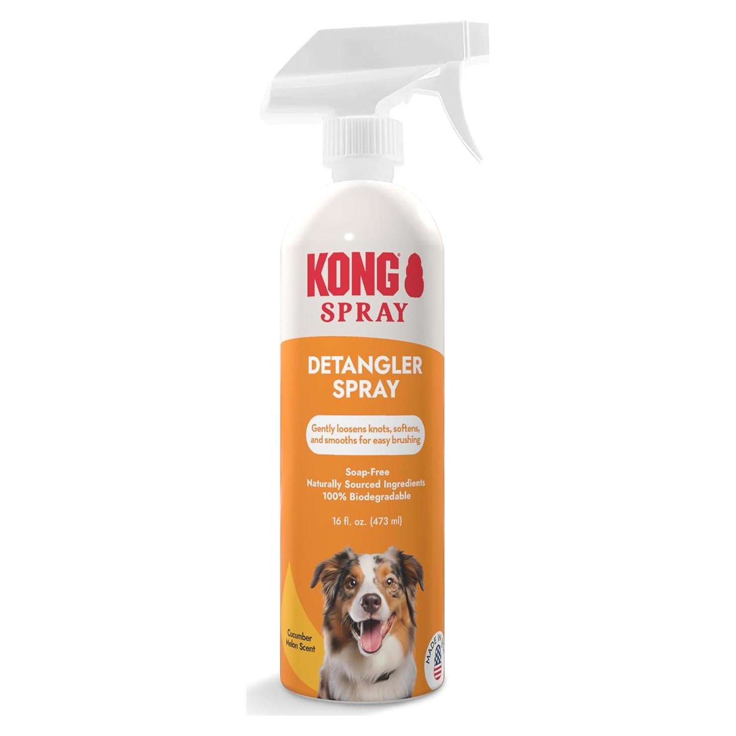 KONG Spray Desenredante para Perros 473 ml - Aroma Melón
