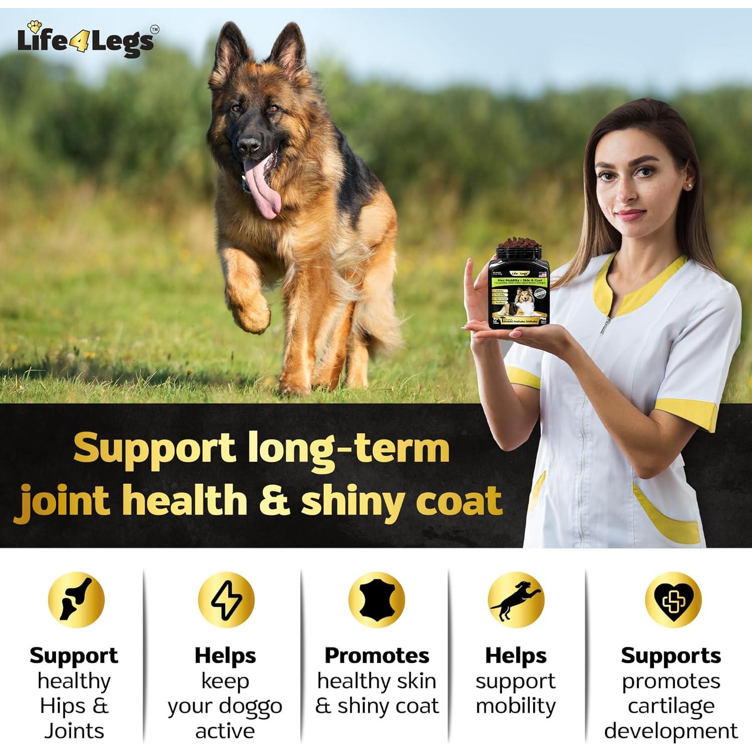 Suplemento para Perros Life4Legs - Caderas y Articulaciones - 30 Masticables Bacon