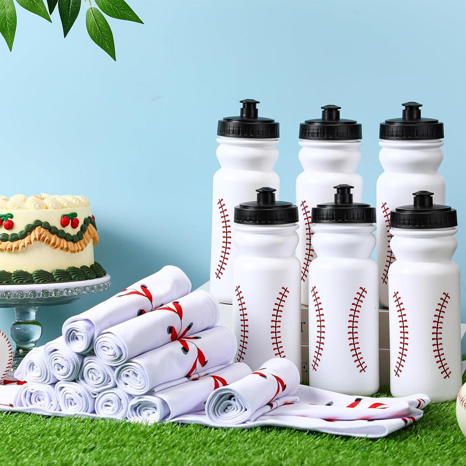 24 Piezas Set Fiesta Deportiva HunnmingRe: 12 Botellas 600ml y 12 Toallas 101x30cm