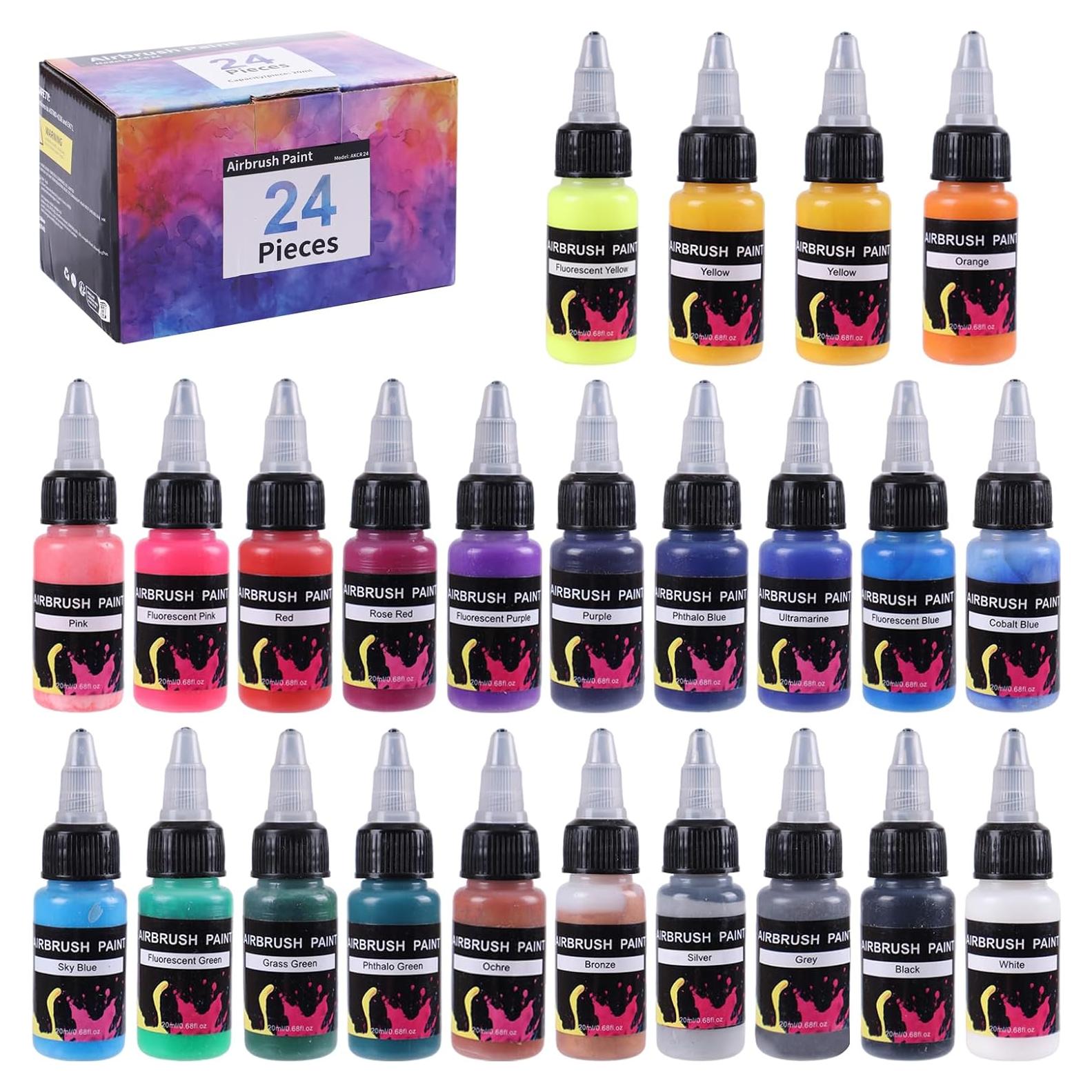 Juego de Pintura Aerográfica 24 Colores BLESTALIDO 20ml