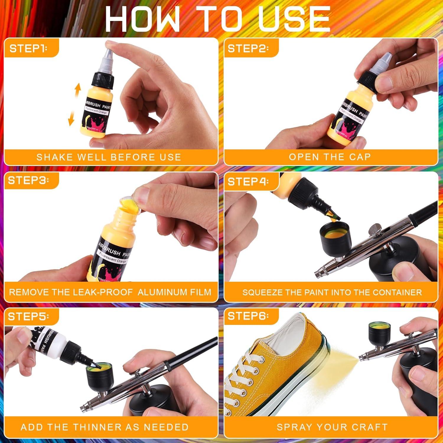 Juego de Pintura Aerográfica 24 Colores BLESTALIDO 20ml