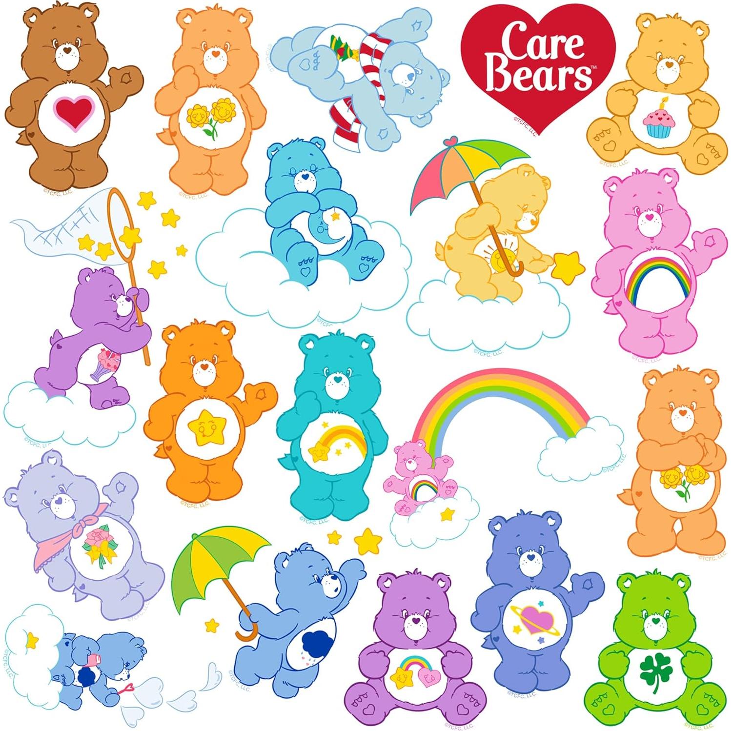 Paquete de 50 Stickers Vinilo Care Bears - Resistente al Agua