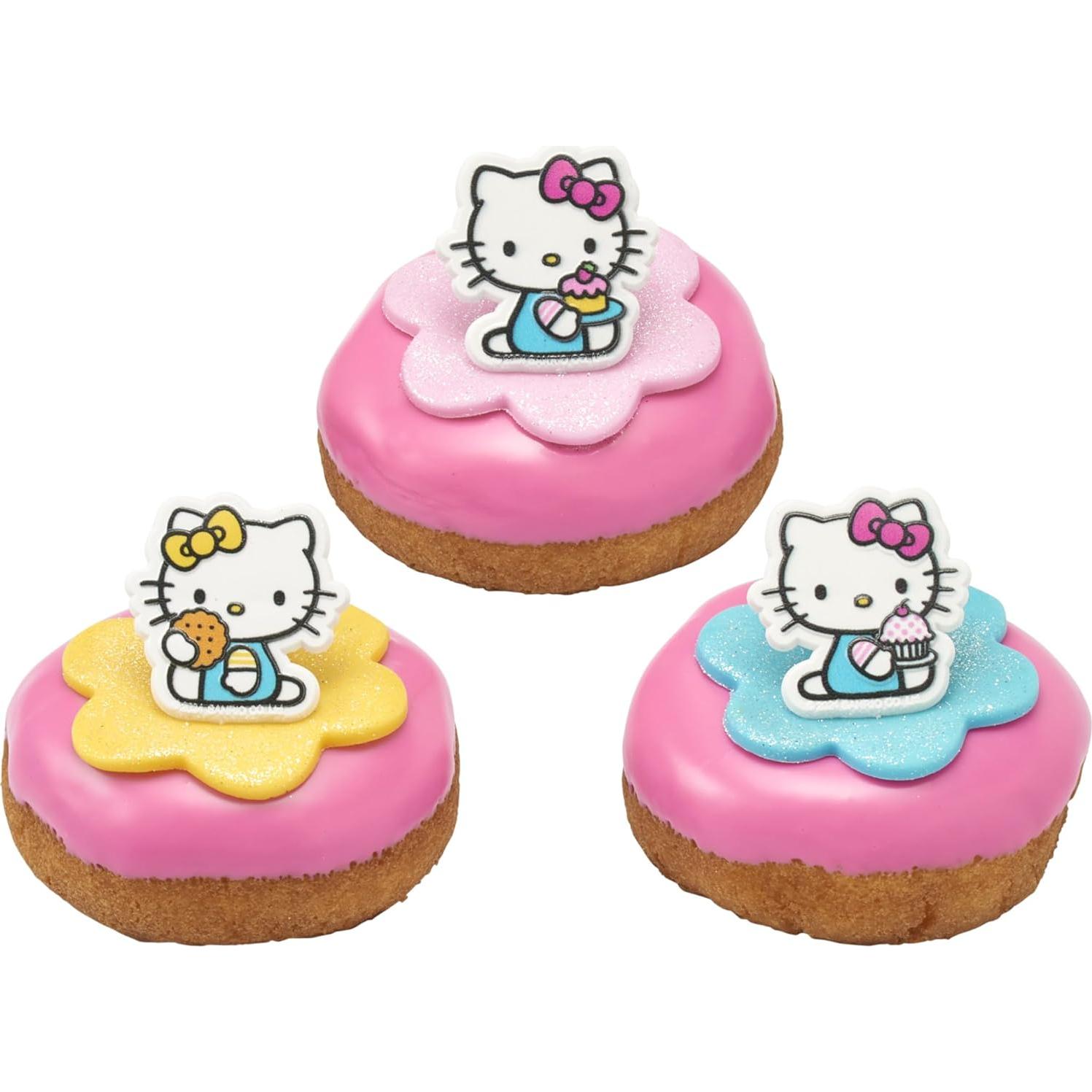 Anillos Decorativos para Cupcakes Hello Kitty DecoPac - 24 Piezas