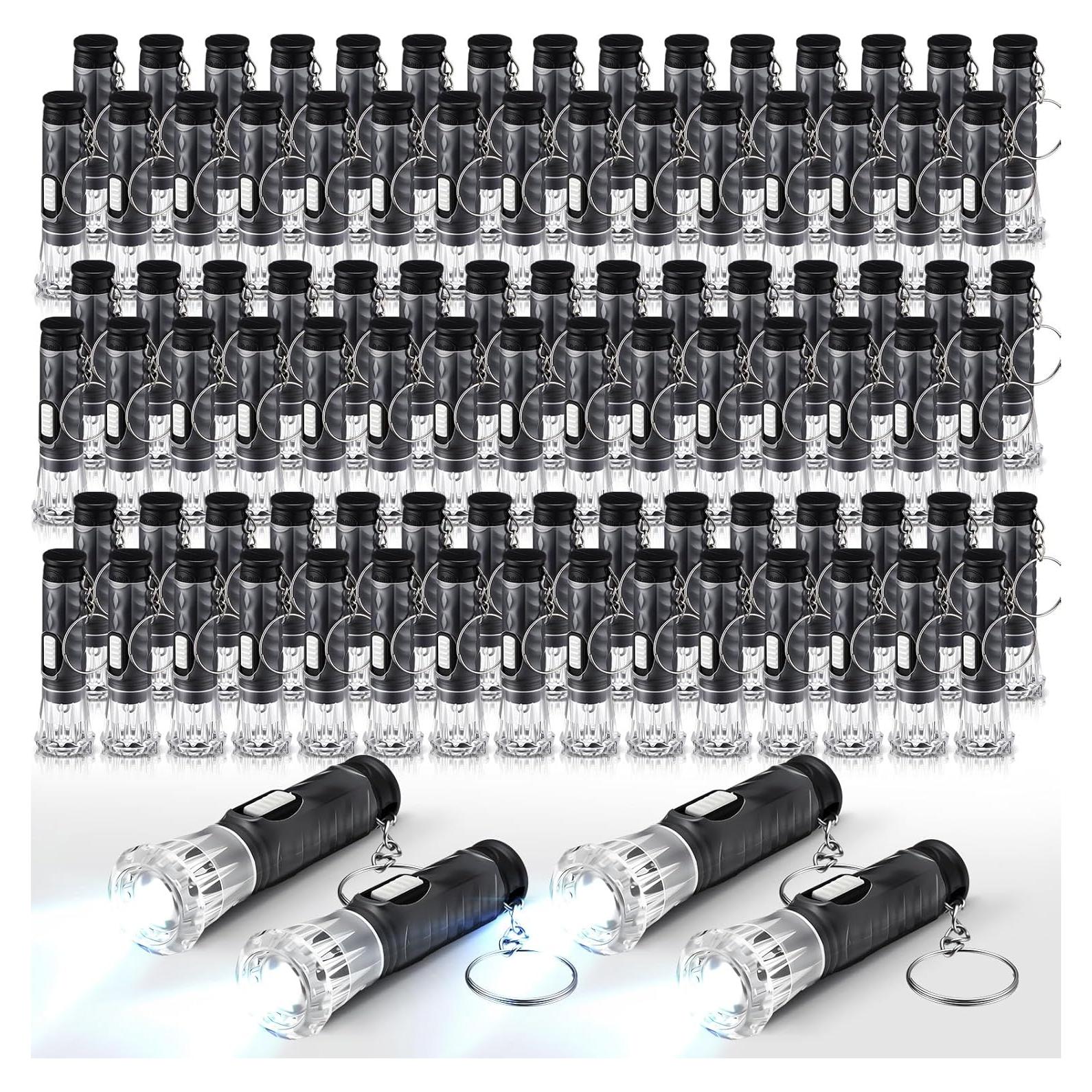 Juego de 150 Mini Linternas Llavero Jexine LED Negro